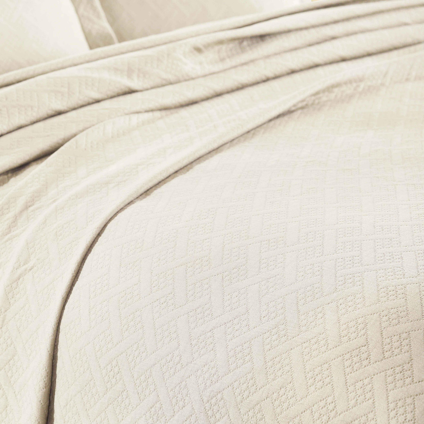 Basket Weave Matelasse Cotton Bedspread Set