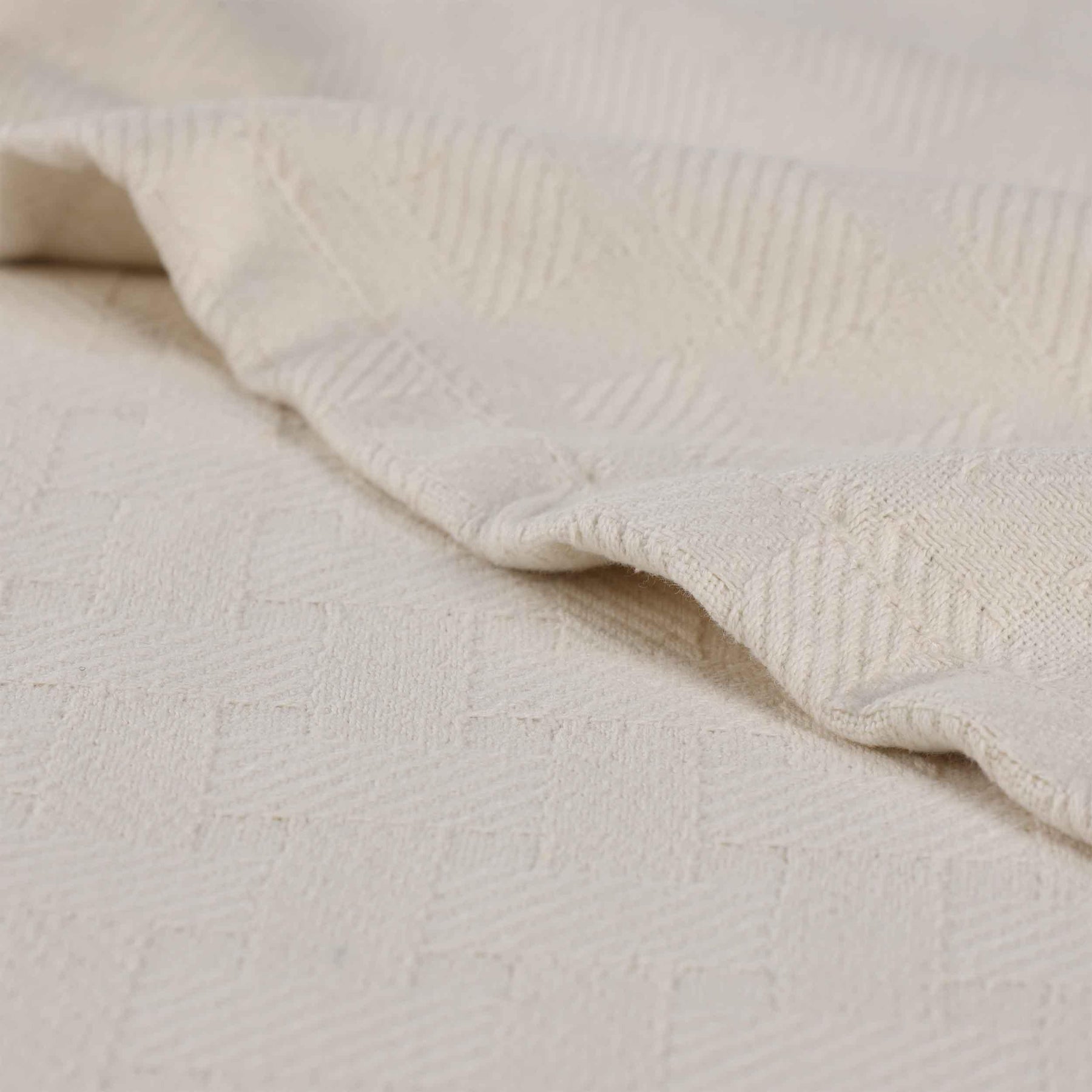 Basketweave Classic Farmhouse All-Season Cotton Blanket
