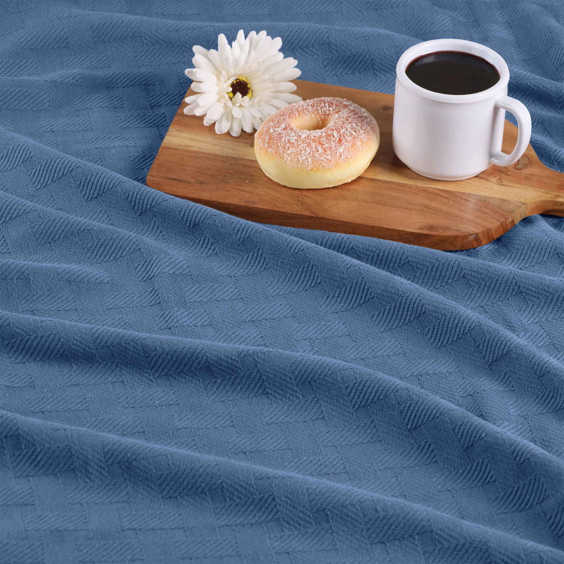 Basketweave Classic Farmhouse All-Season Cotton Blanket