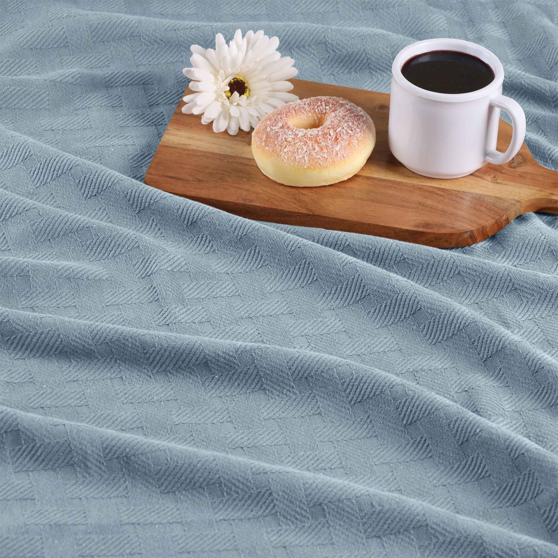 Basketweave Classic Farmhouse All-Season Cotton Blanket