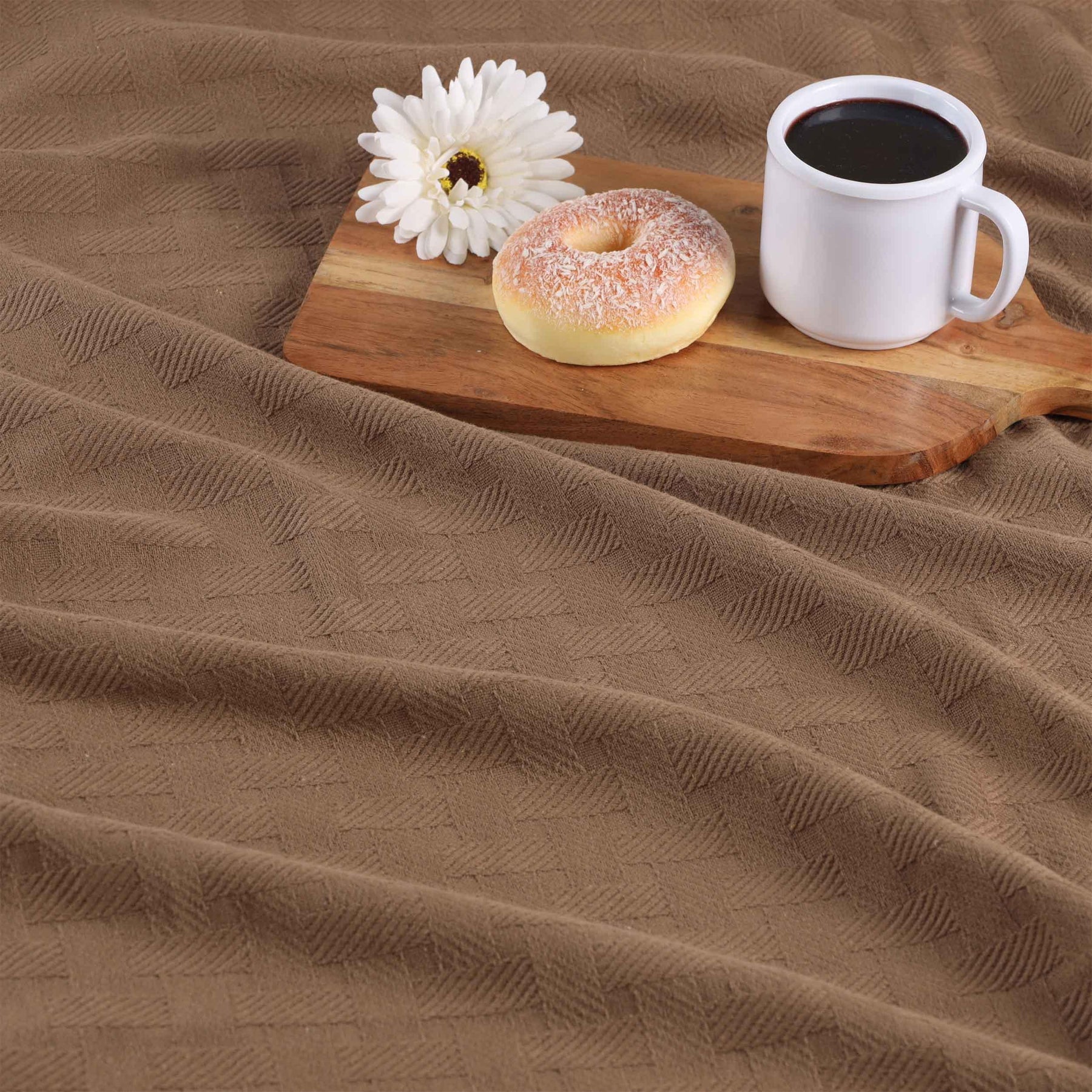 Basketweave Classic Farmhouse All-Season Cotton Blanket