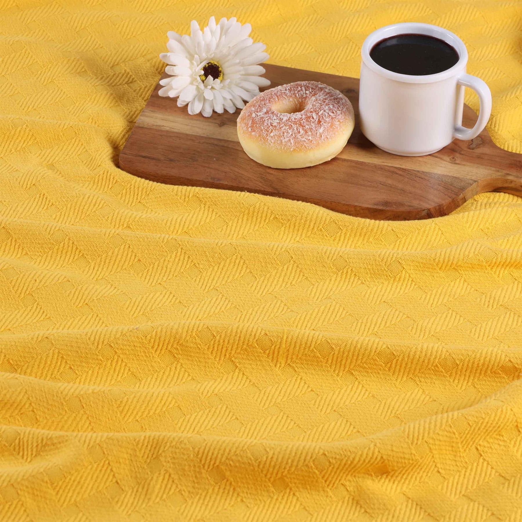 Basketweave Classic Farmhouse All-Season Cotton Blanket