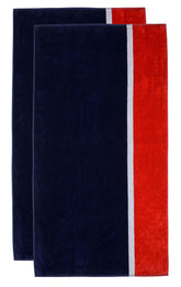 Bay Striped Oversized Absorbent Cotton Beach Towel Set of 2, 34" x 64"