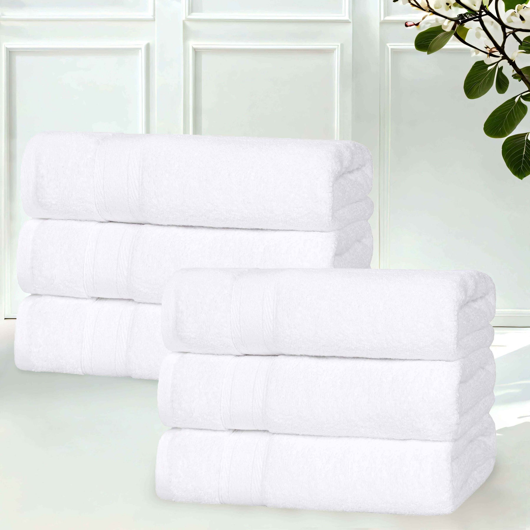 Belmont Zero Twist Cotton Medium Weight Hand Towels, Set of 6