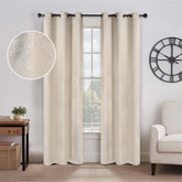 2 Panel Blackout Curtains Senna Solid Textured Grommet Window Panels