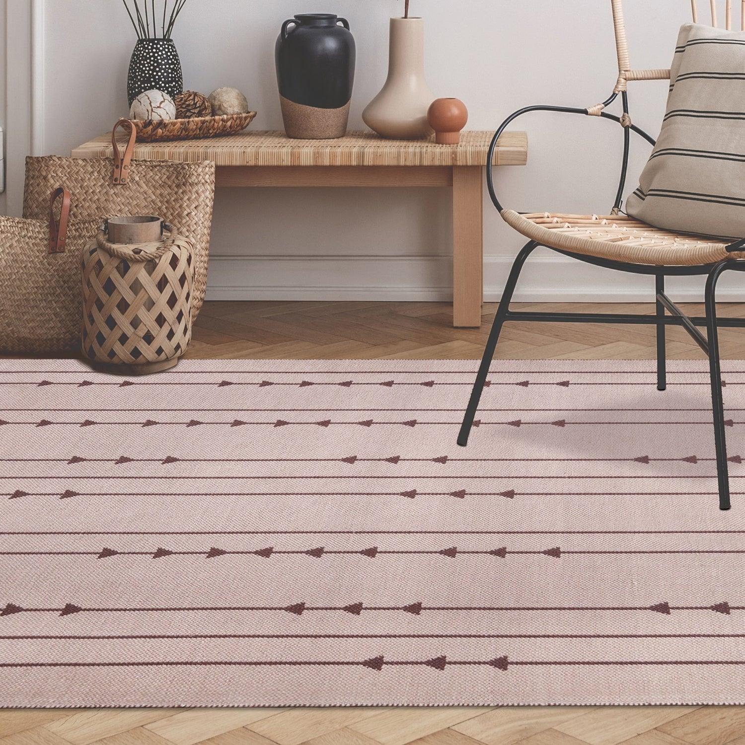 Bohemian Arrow Line Pattern Indoor Outdoor Area Rug
