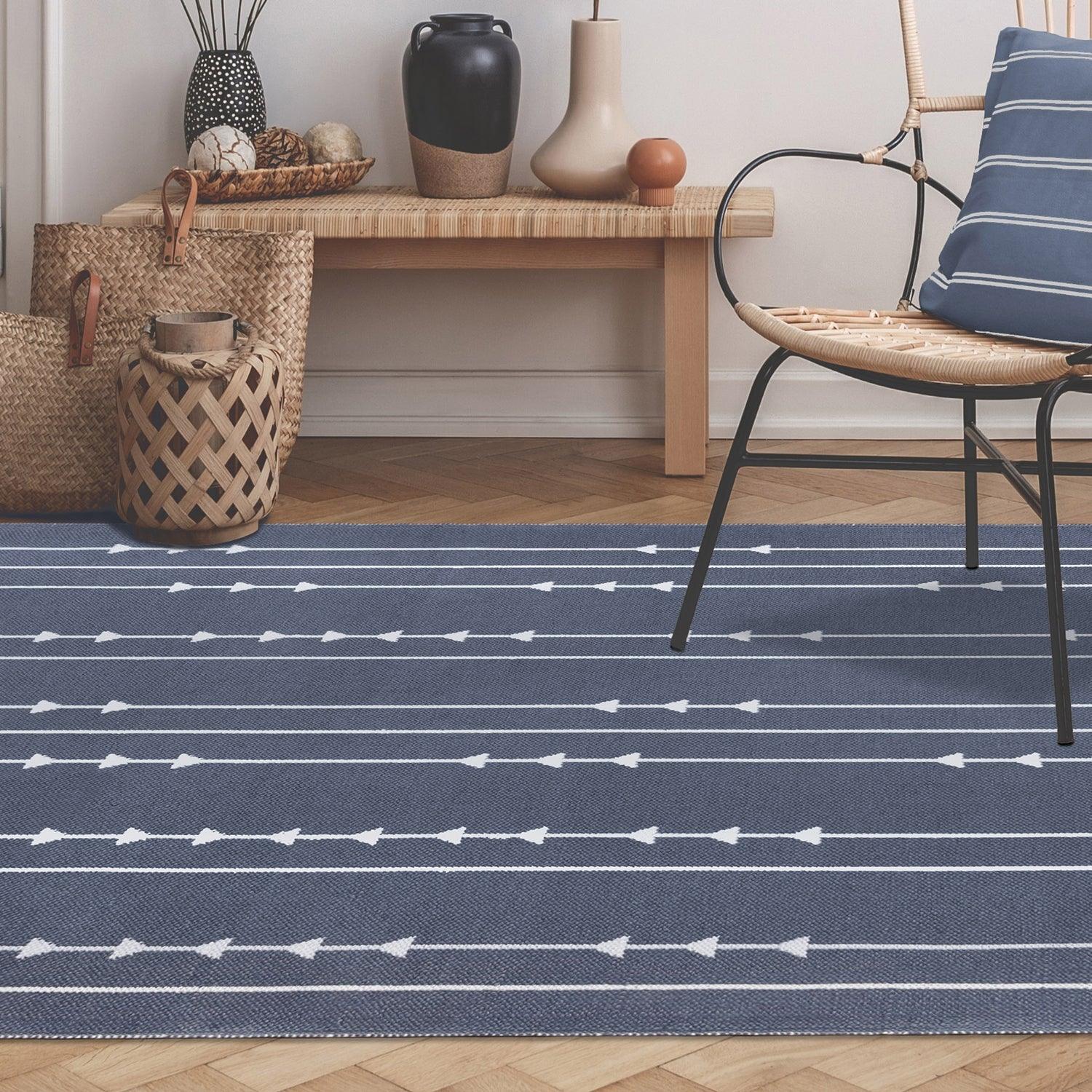 Bohemian Arrow Line Pattern Indoor Outdoor Area Rug