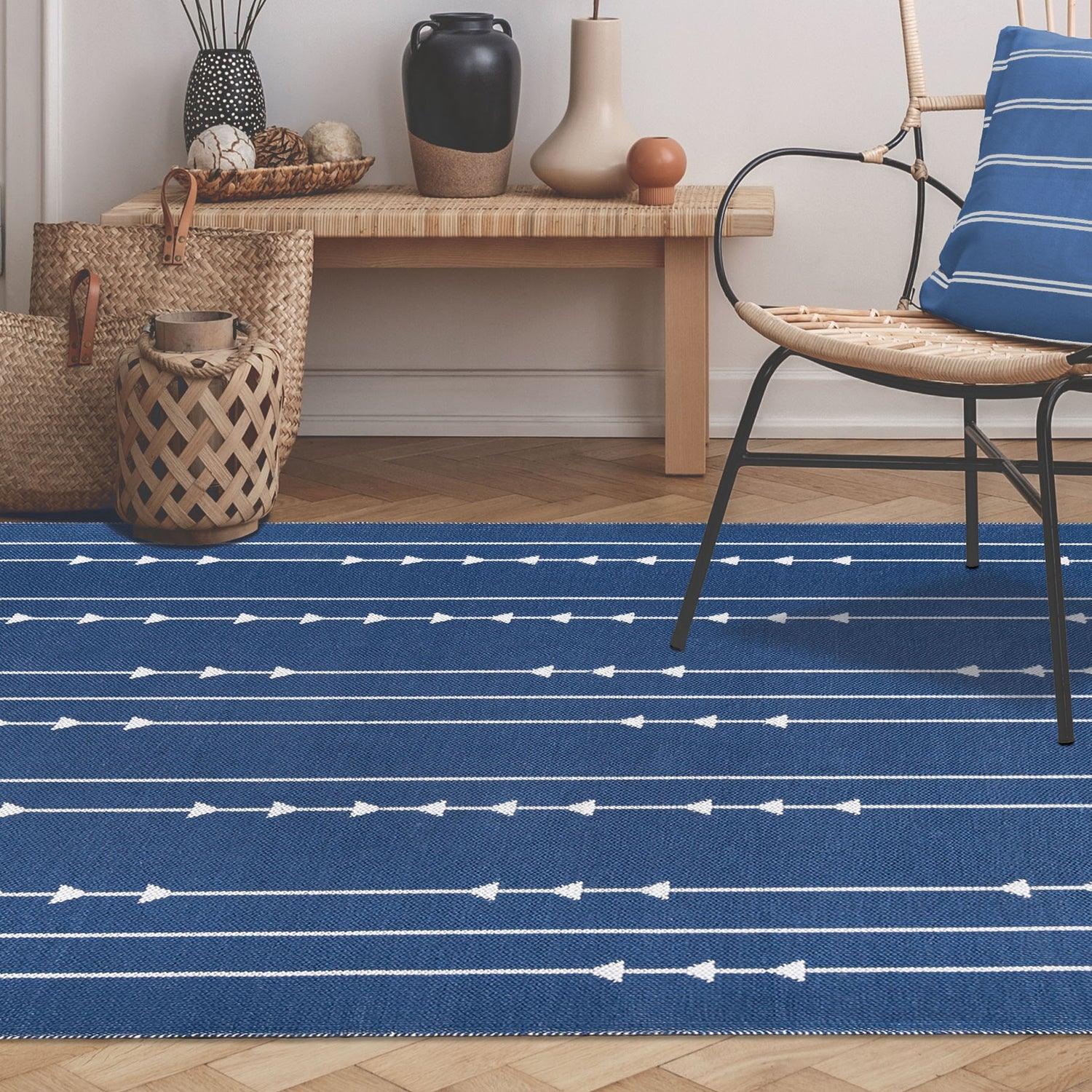 Bohemian Arrow Line Pattern Indoor Outdoor Area Rug
