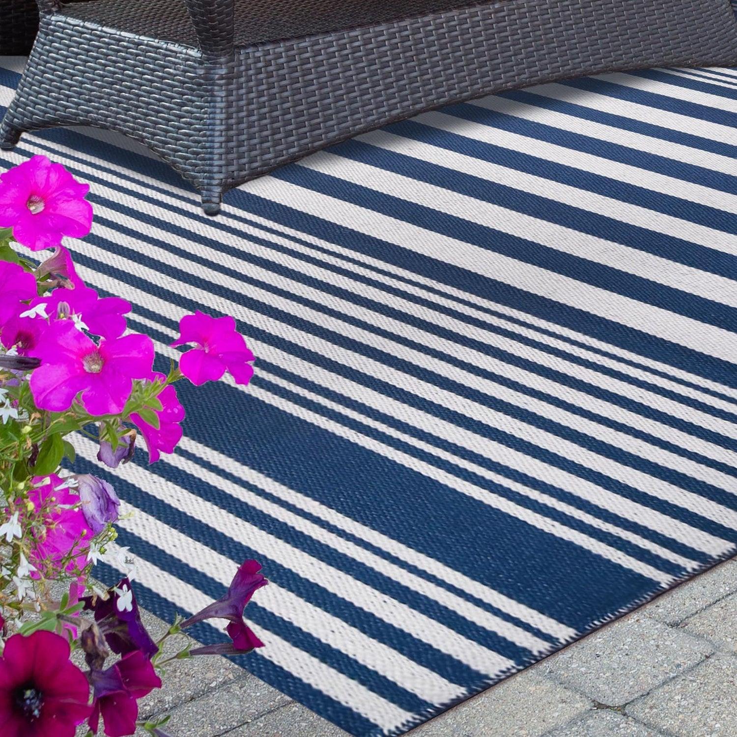 Modern Stripes Large Indoor Outdoor Pattern Area Rug