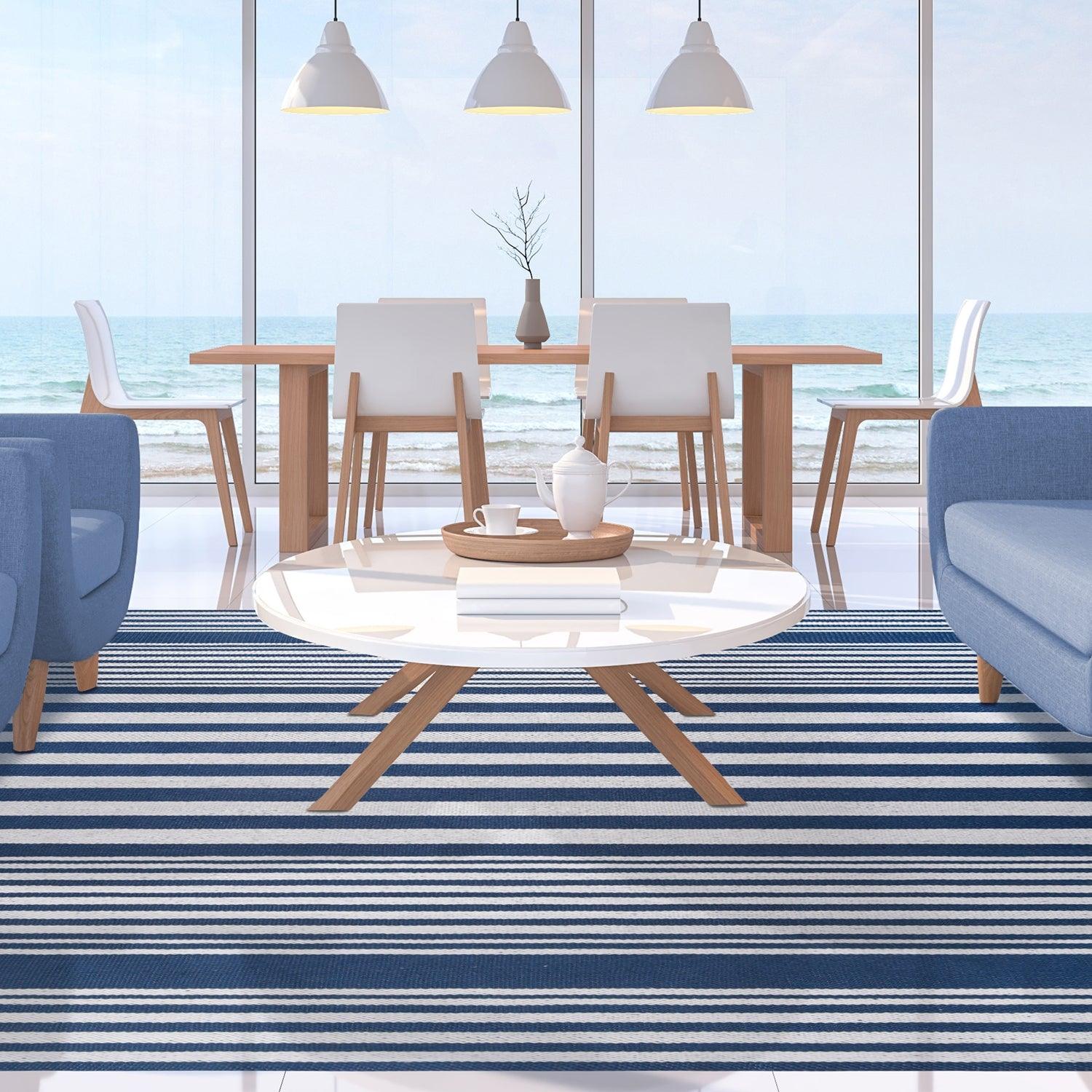 Modern Stripes Large Indoor Outdoor Pattern Area Rug