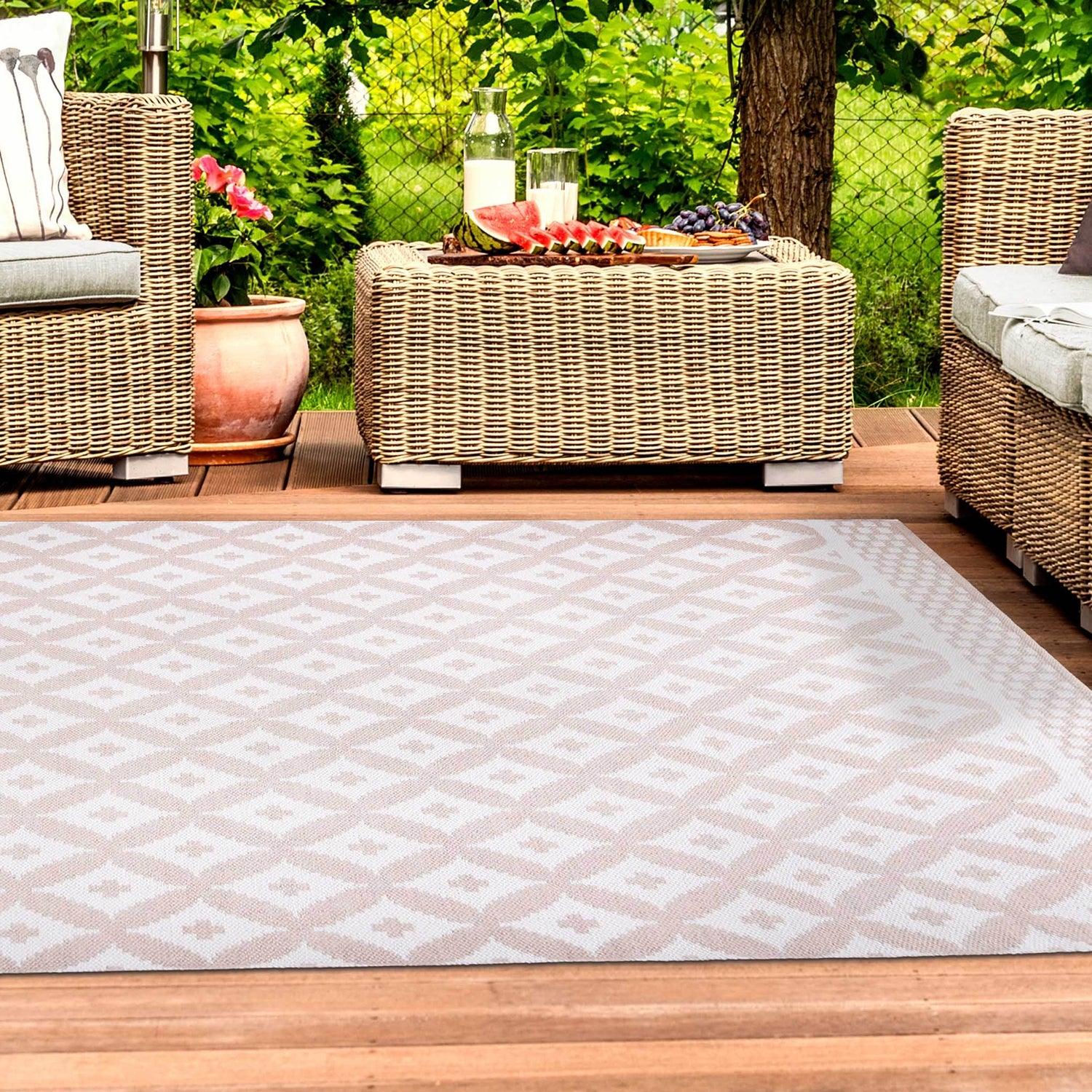 Modern Geometric Lattice Indoor Outdoor Area Rug