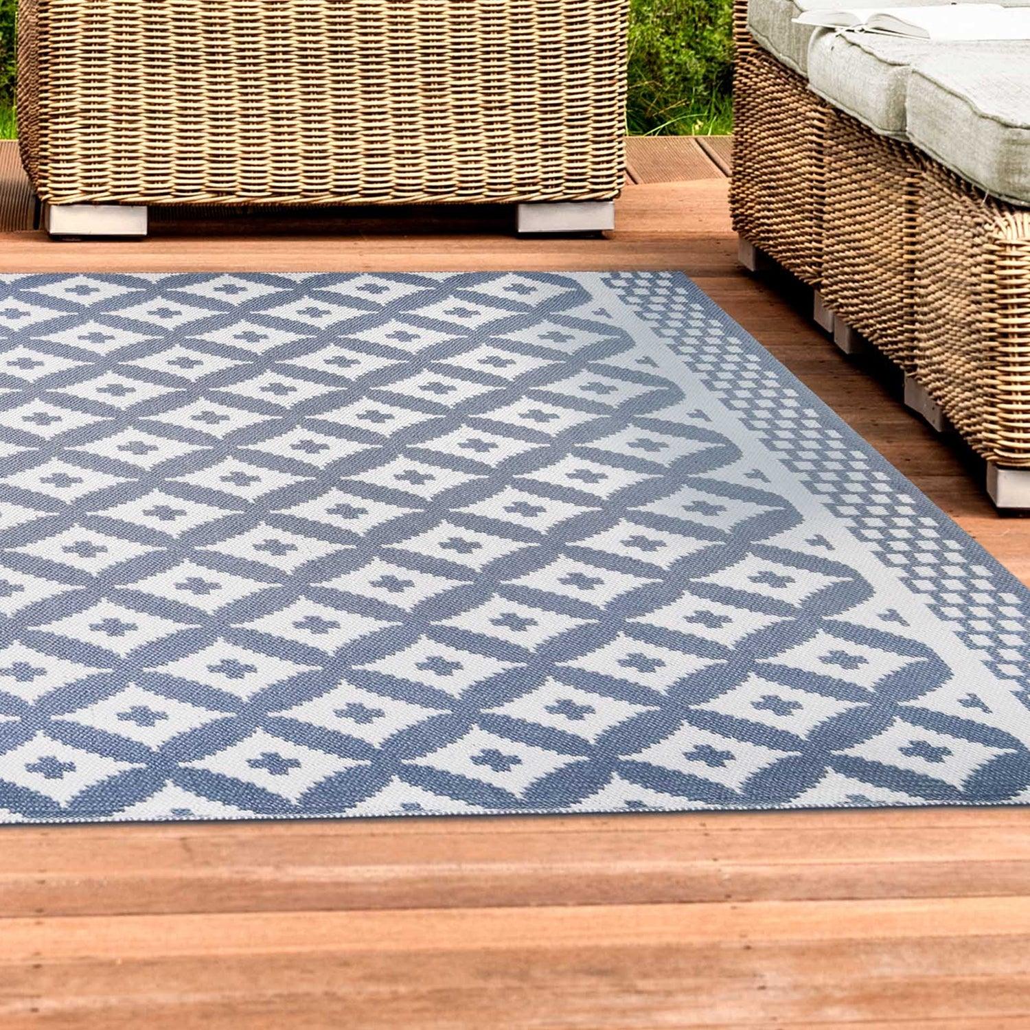 Modern Geometric Lattice Indoor Outdoor Area Rug
