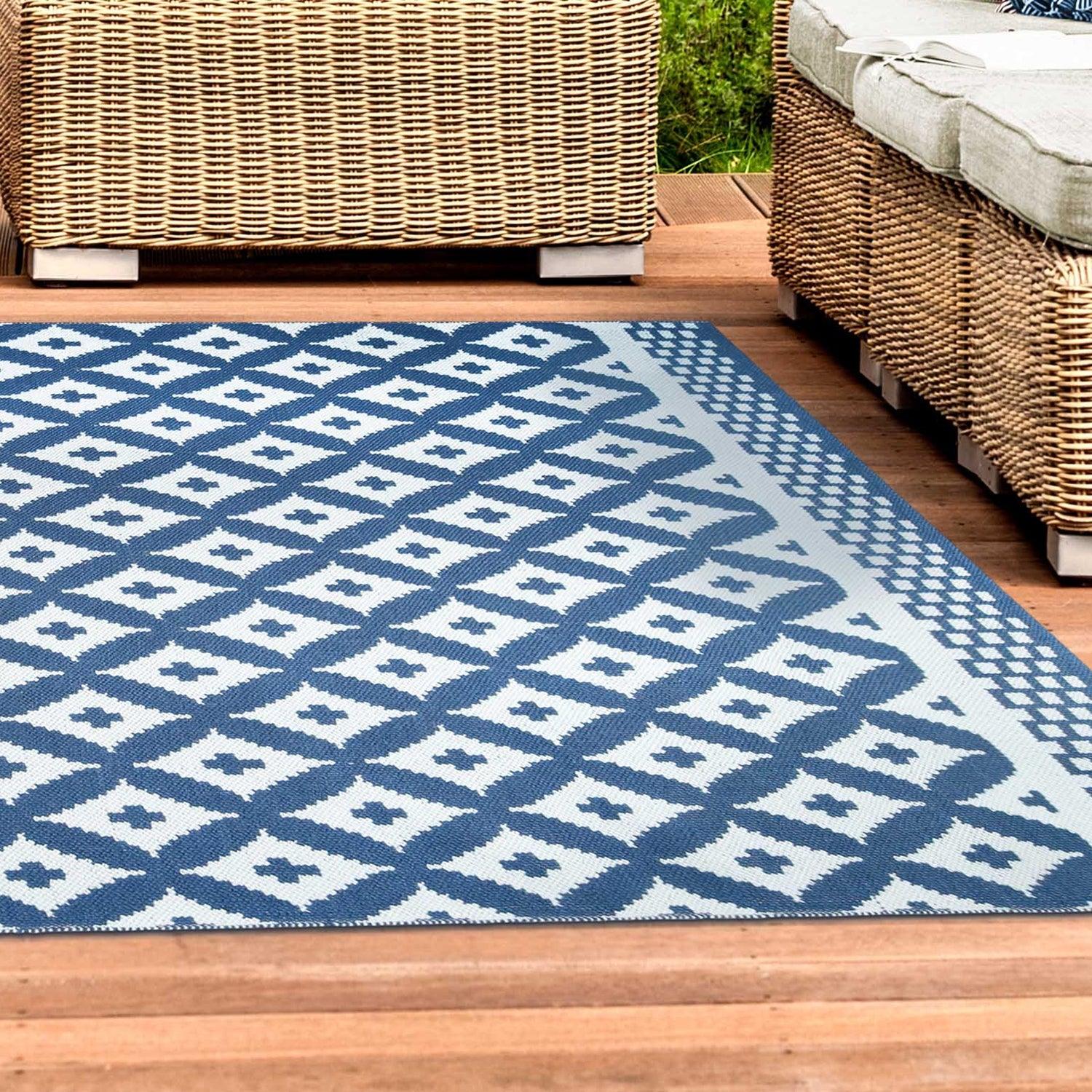 Modern Geometric Lattice Indoor Outdoor Area Rug