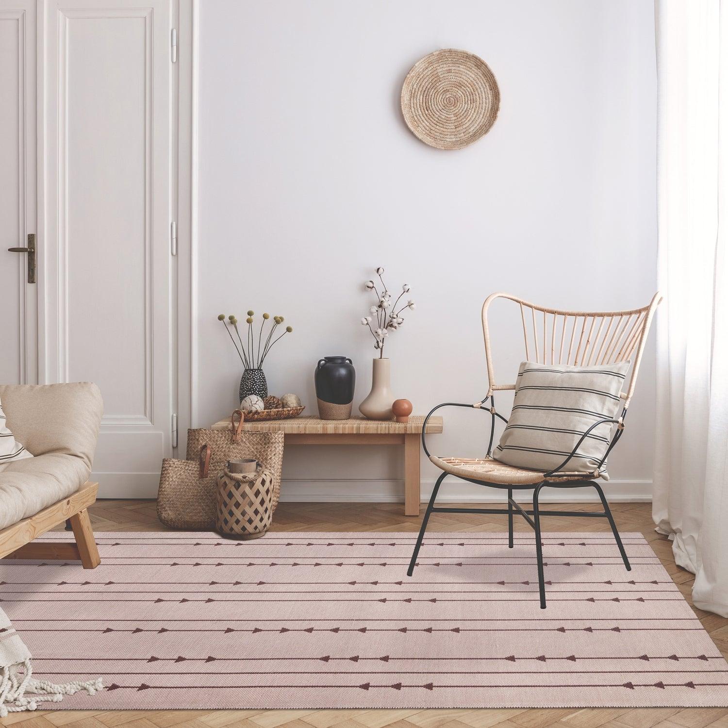 Bohemian Arrow Line Pattern Indoor Outdoor Area Rug