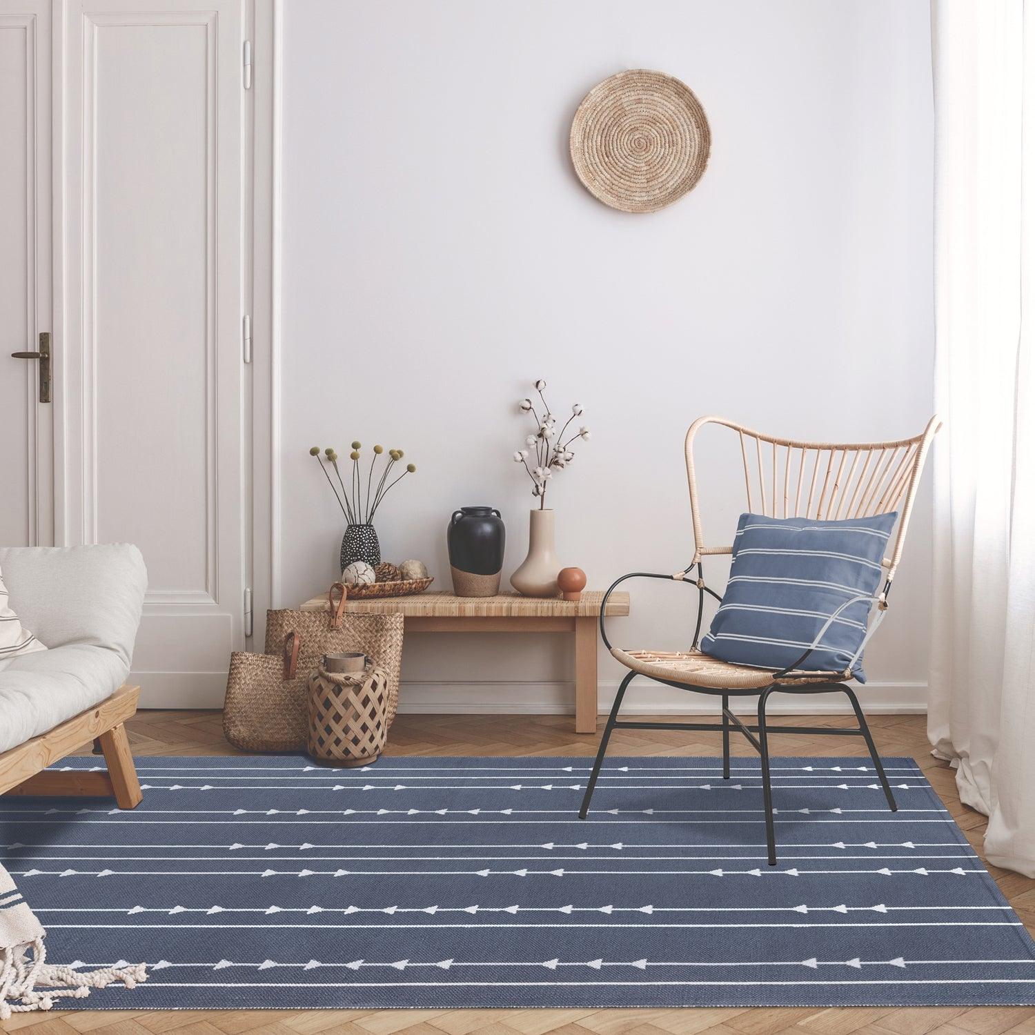 Bohemian Arrow Line Pattern Indoor Outdoor Area Rug