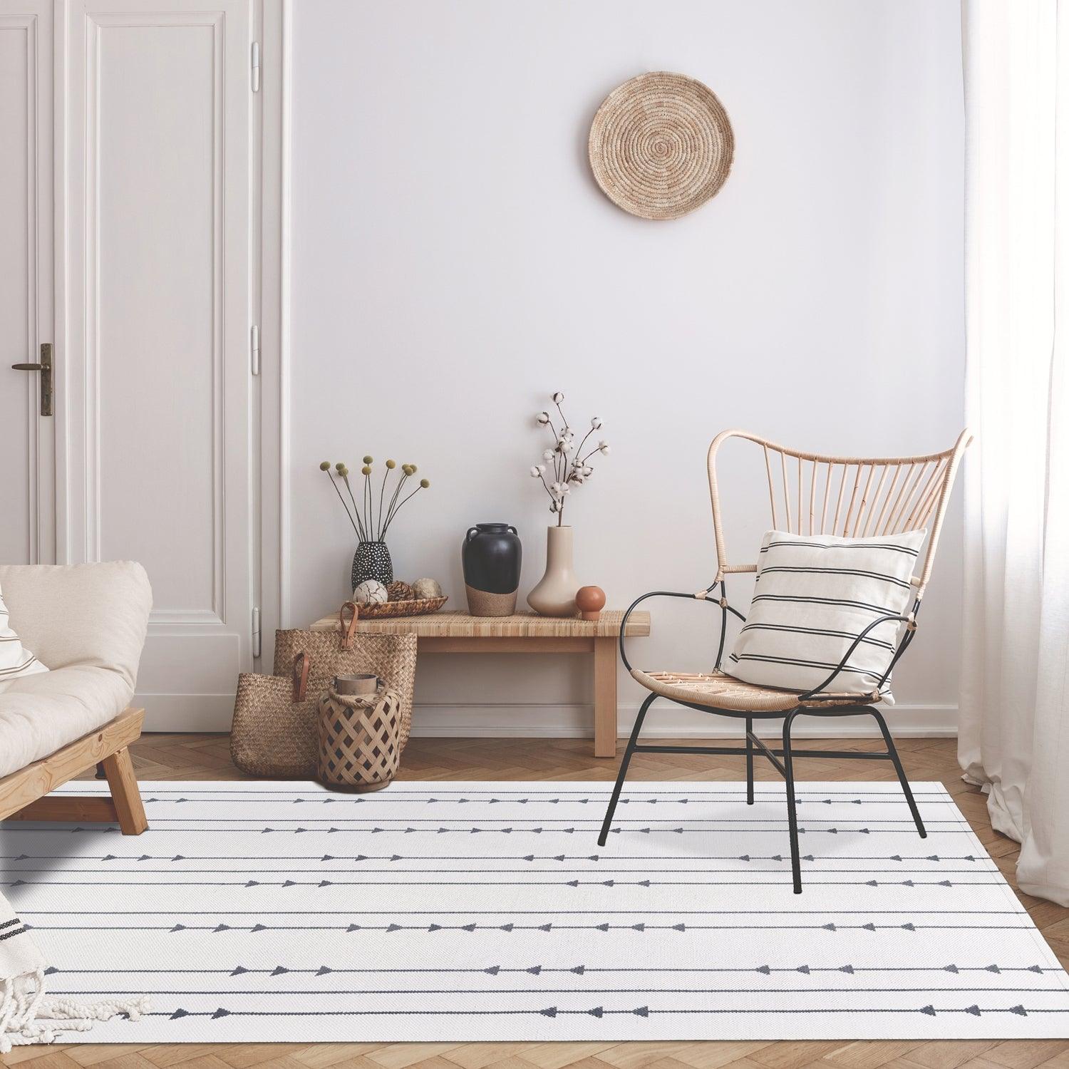 Bohemian Arrow Line Pattern Indoor Outdoor Area Rug