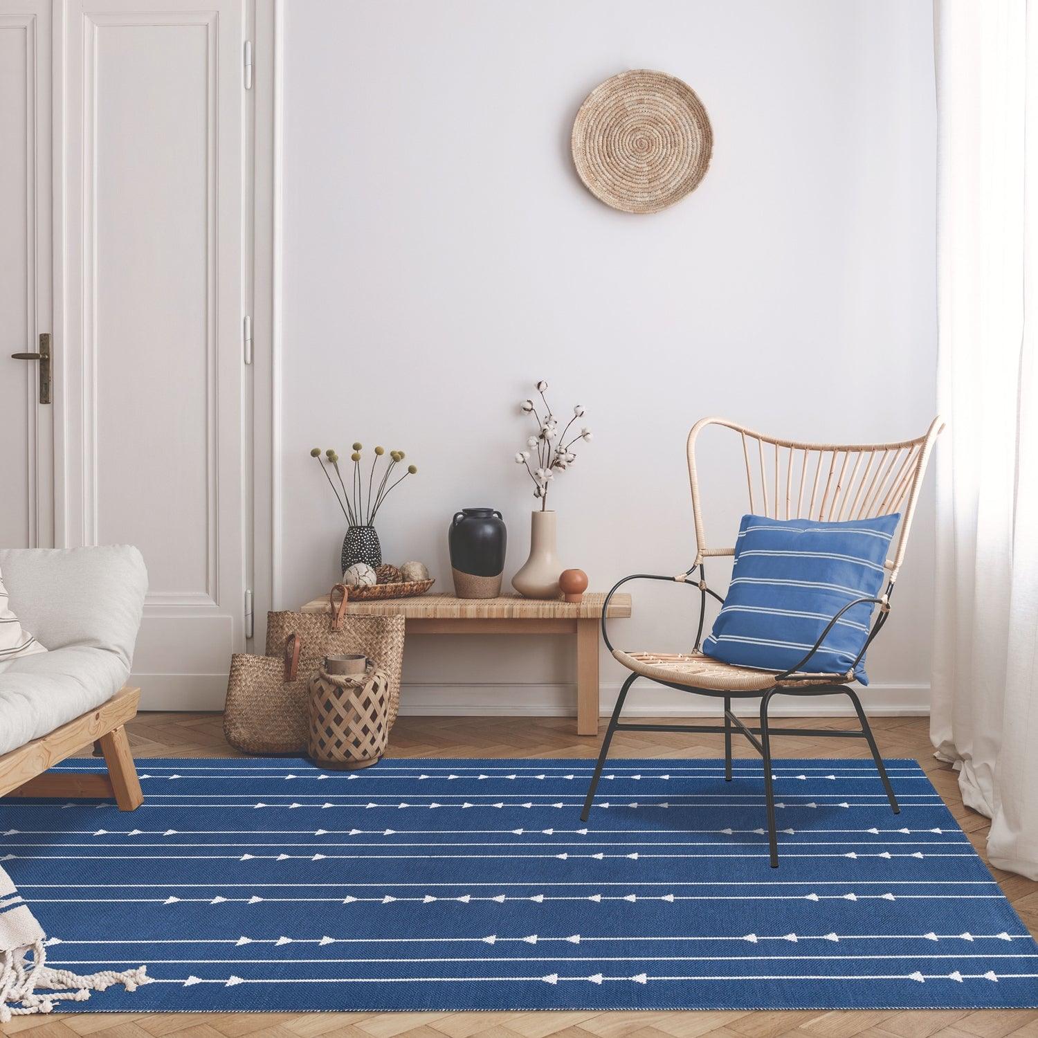 Bohemian Arrow Line Pattern Indoor Outdoor Area Rug