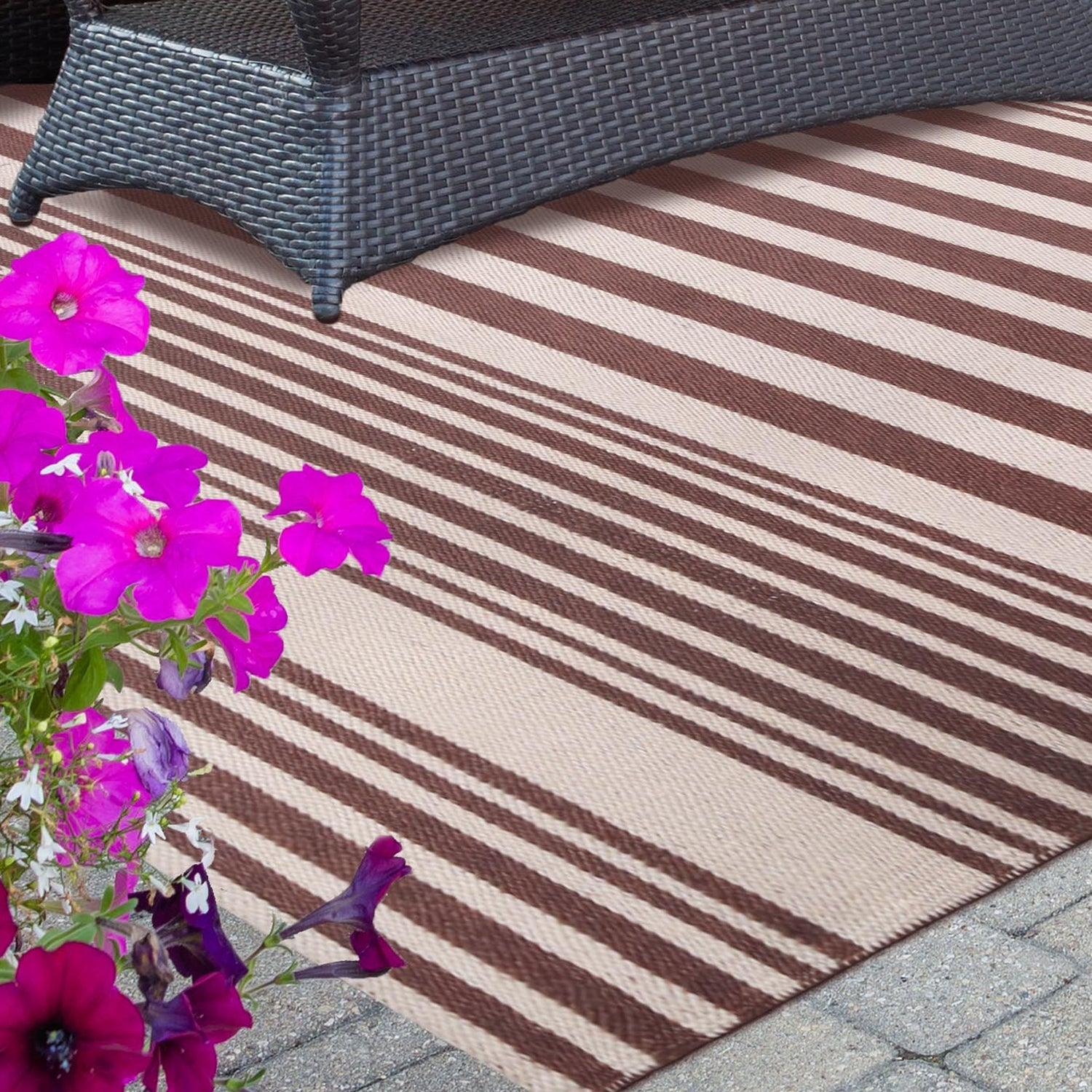 Modern Stripes Large Indoor Outdoor Pattern Area Rug