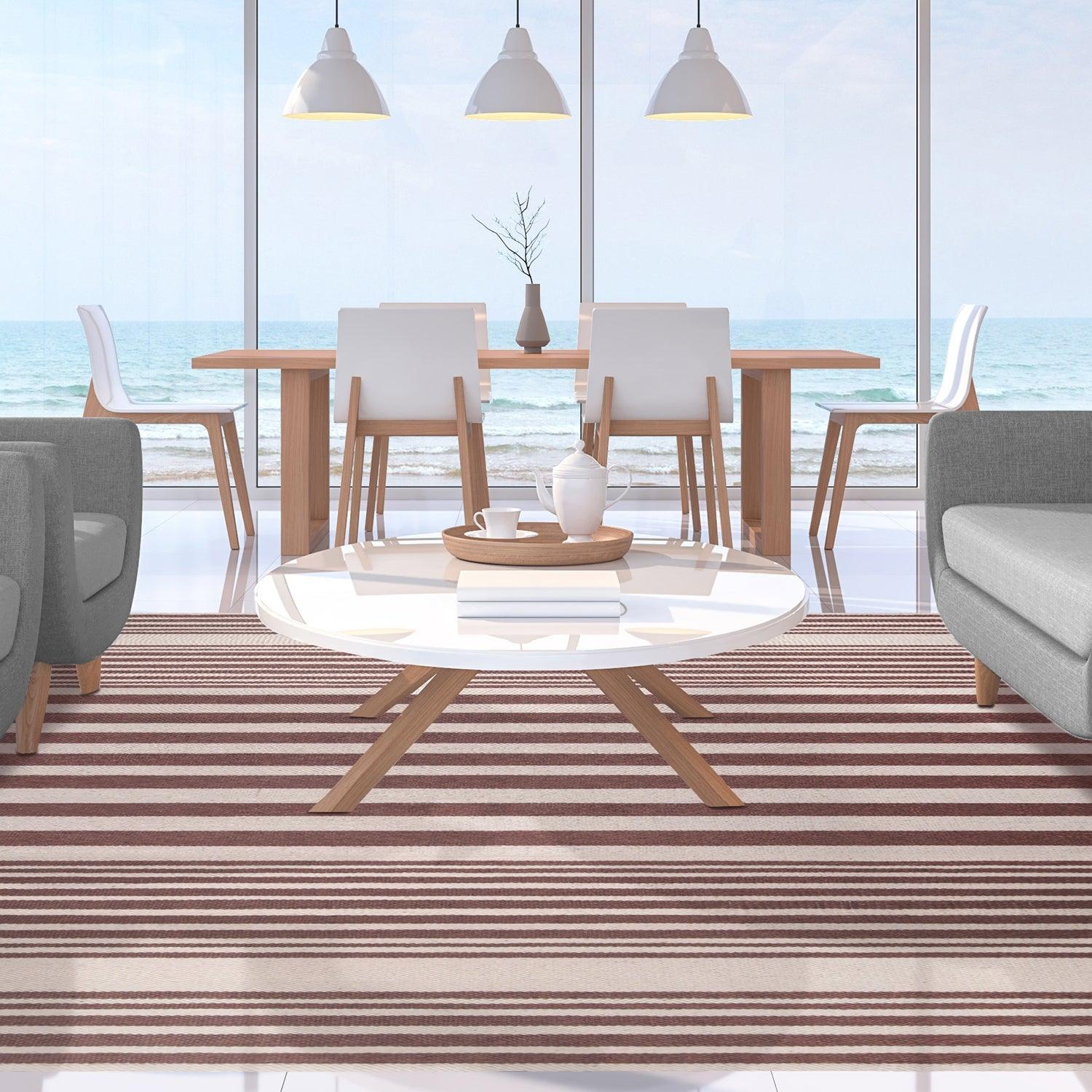 Modern Stripes Large Indoor Outdoor Pattern Area Rug