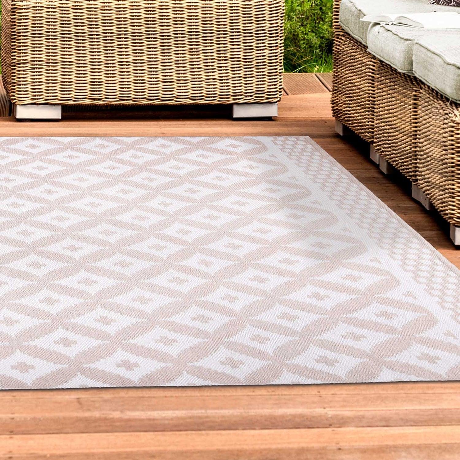 Modern Geometric Lattice Indoor Outdoor Area Rug