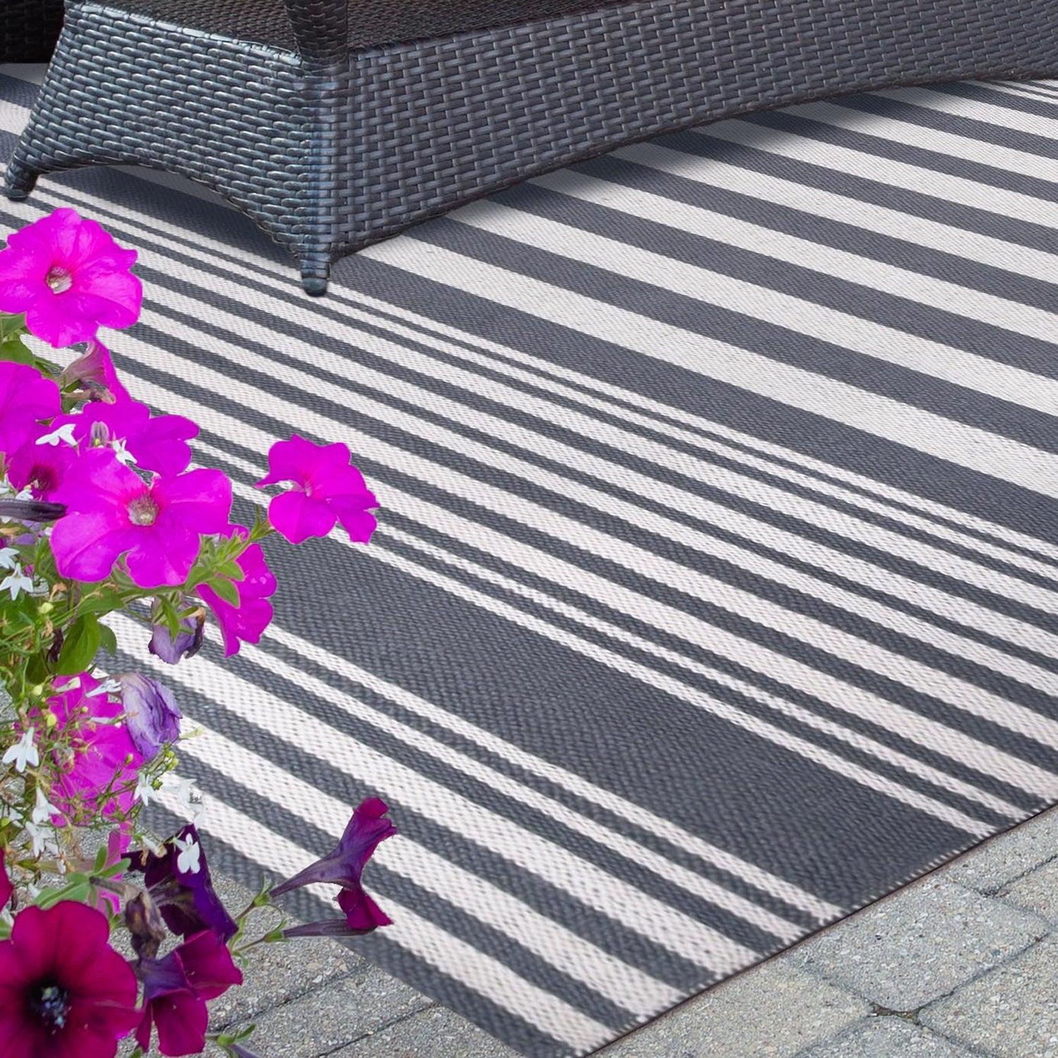 Modern Stripes Large Indoor Outdoor Pattern Area Rug