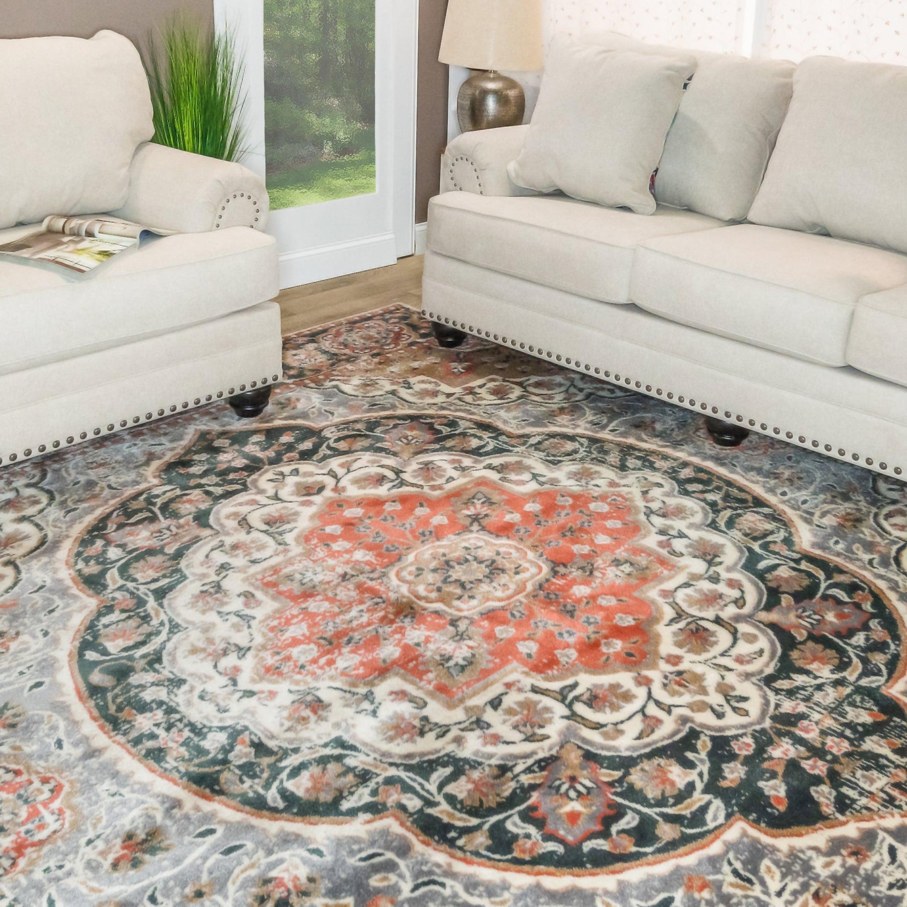 Bodhi Vintage Floral Medallion Indoor Area Rugs or Runner Rug