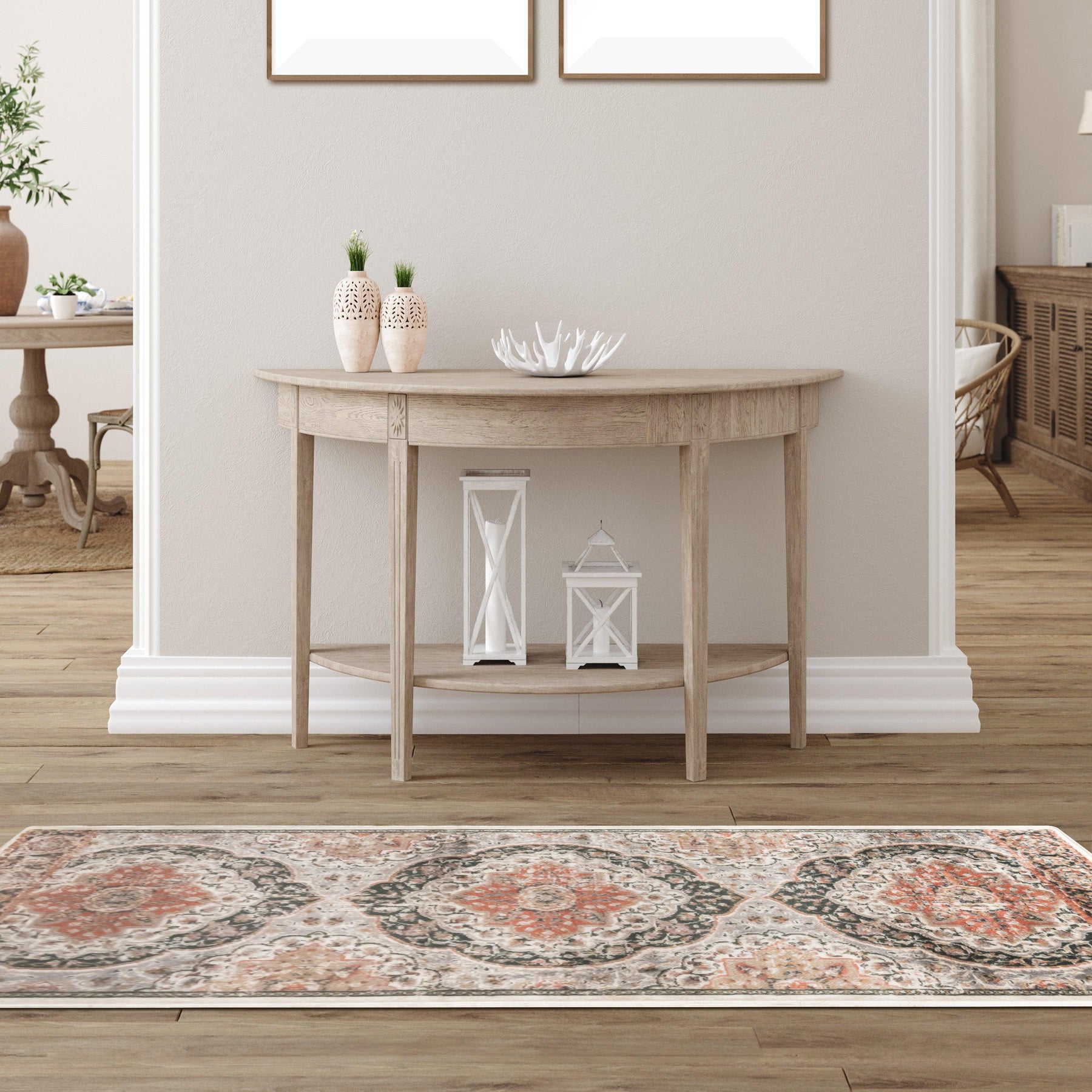 Bodhi Vintage Floral Medallion Indoor Area Rugs or Runner Rug