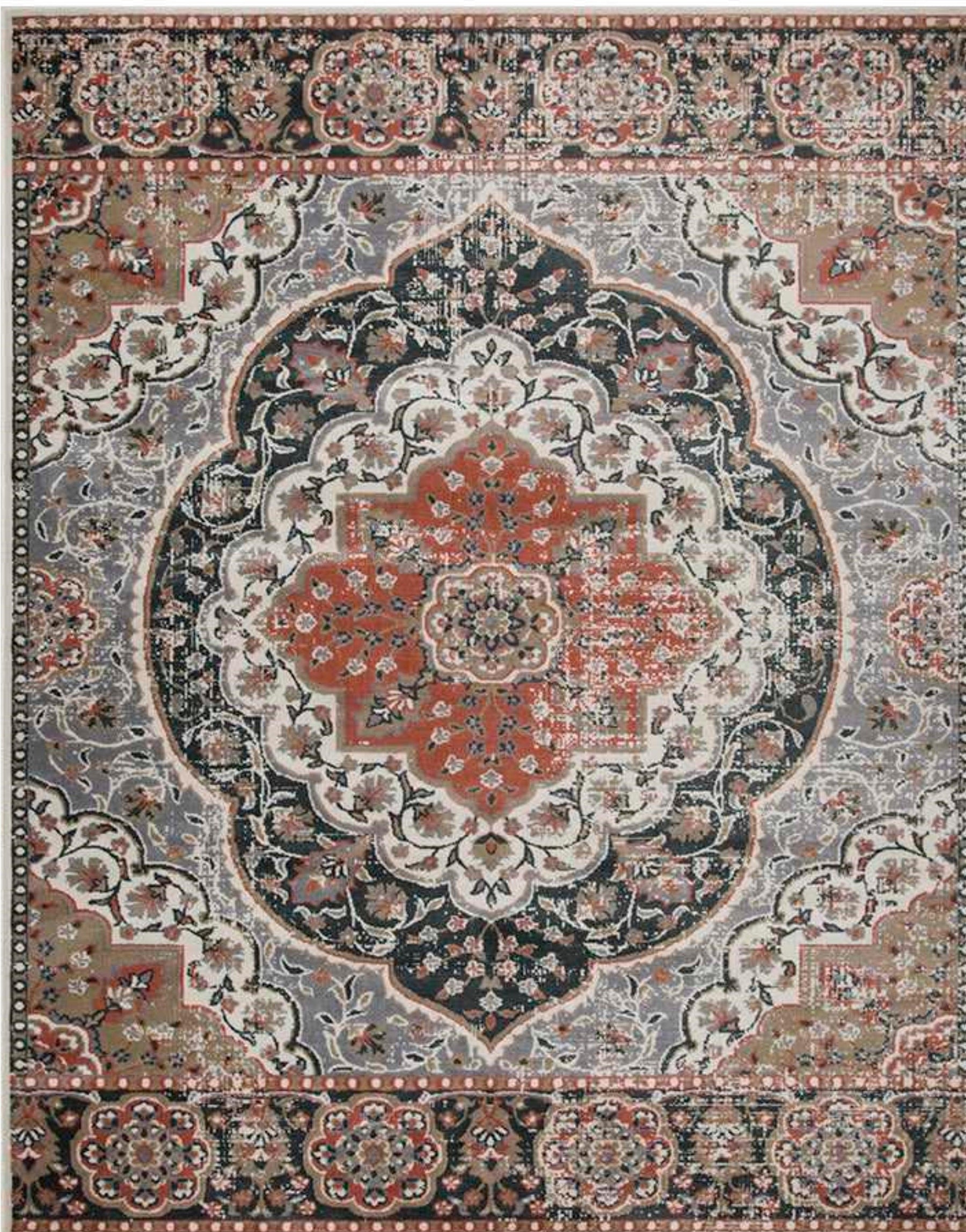 Bodhi Vintage Floral Medallion Indoor Area Rugs or Runner Rug