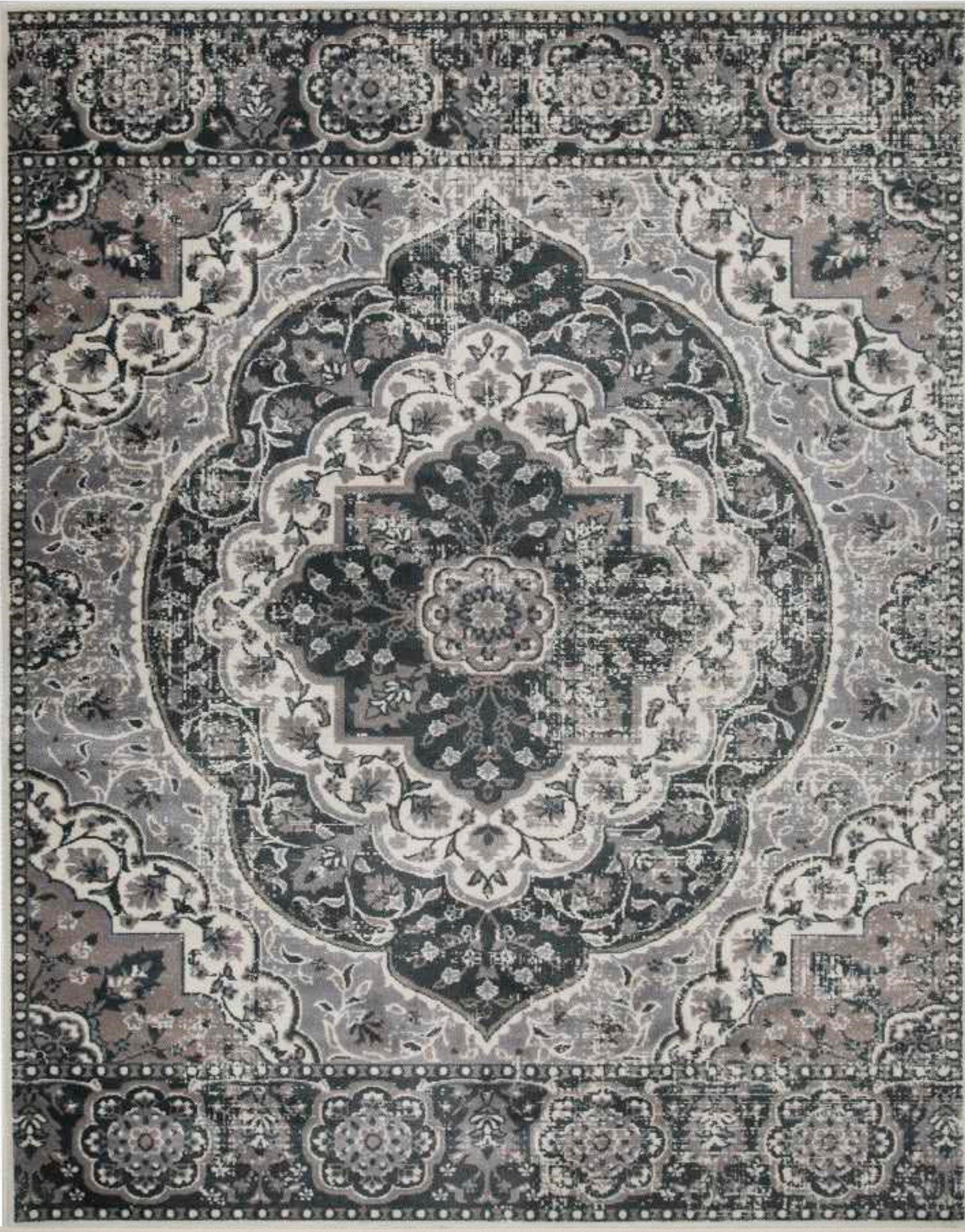 Bodhi Vintage Floral Medallion Indoor Area Rugs or Runner Rug