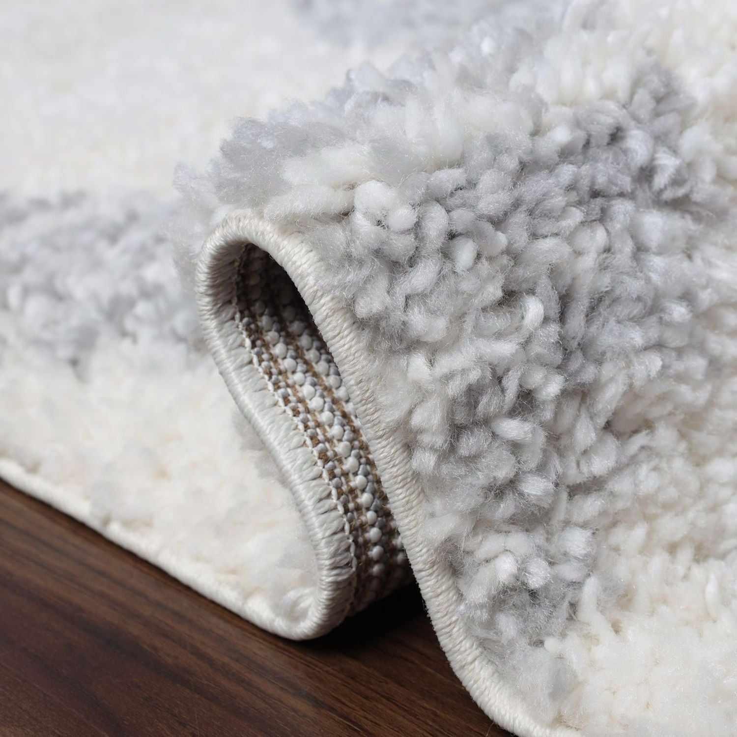 Bohemian Geometric Indoor Plush Shag Area Rug with Tassels