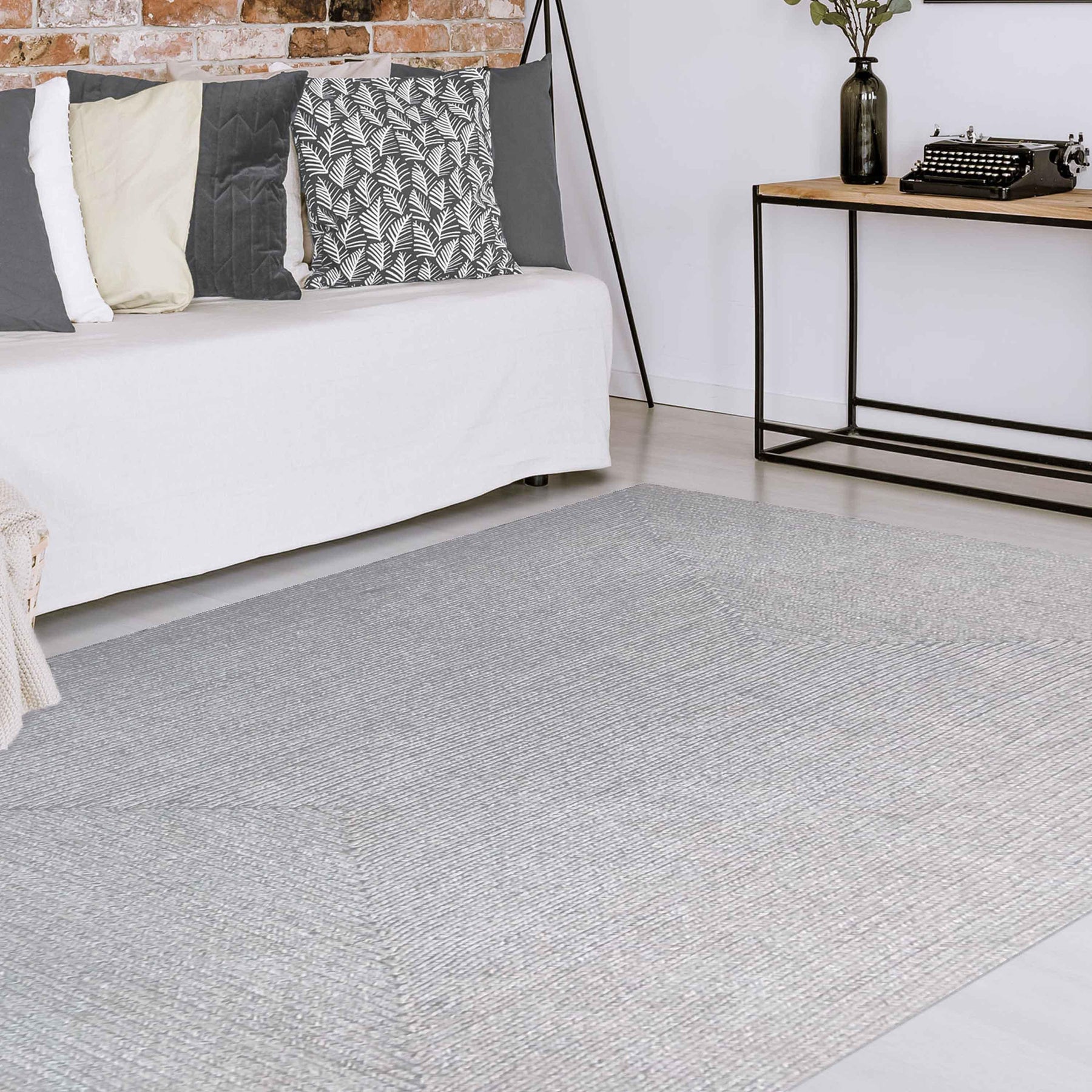 Bohemian Indoor Outdoor Rugs Solid Rectangle Braided Area Rug