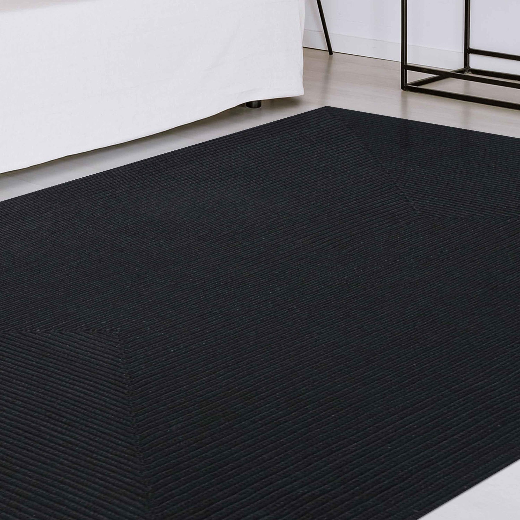 Bohemian Indoor Outdoor Rugs Solid Rectangle Braided Area Rug
