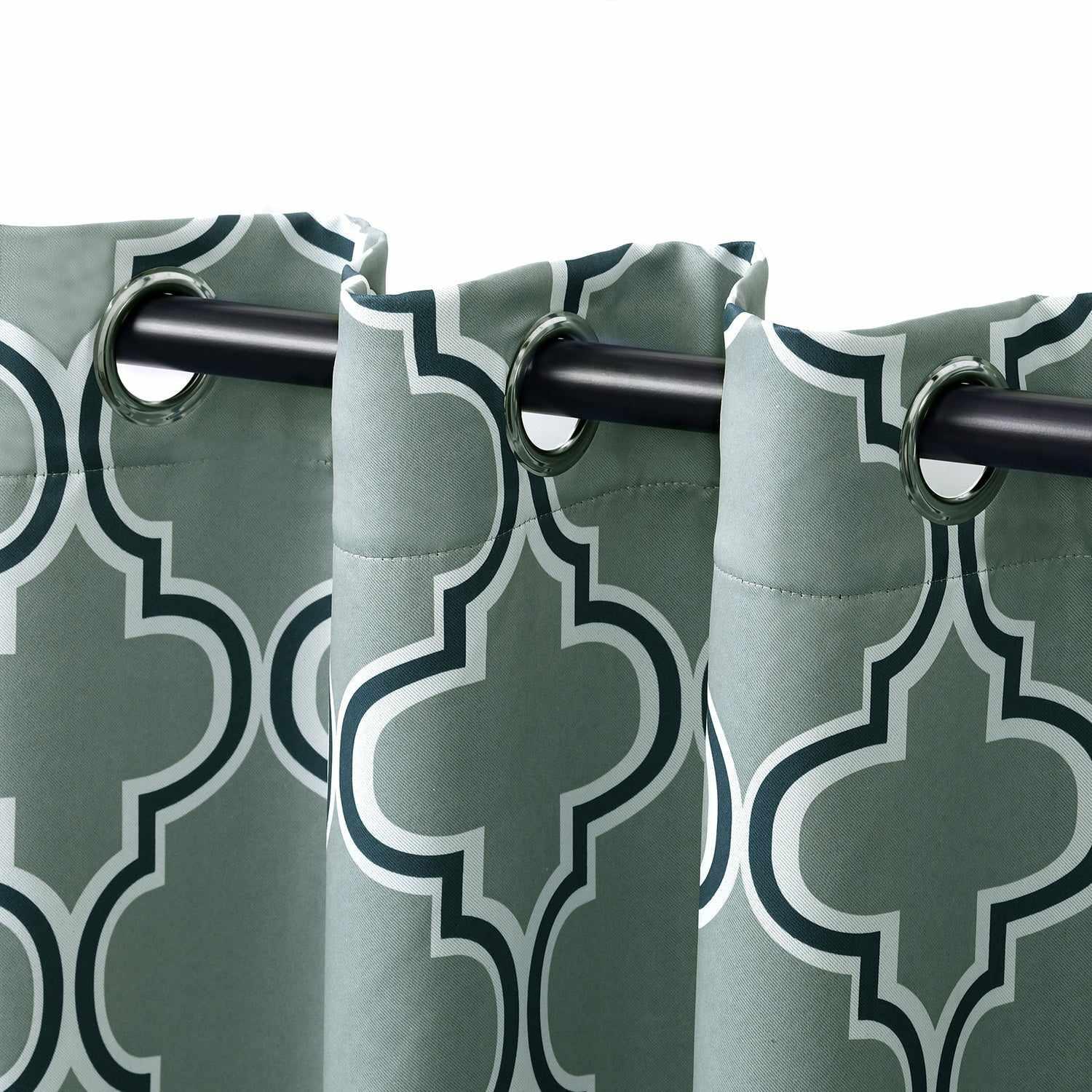 Bohemian Trellis Printed Eclectic Blackout Grommet Curtain Panel Set