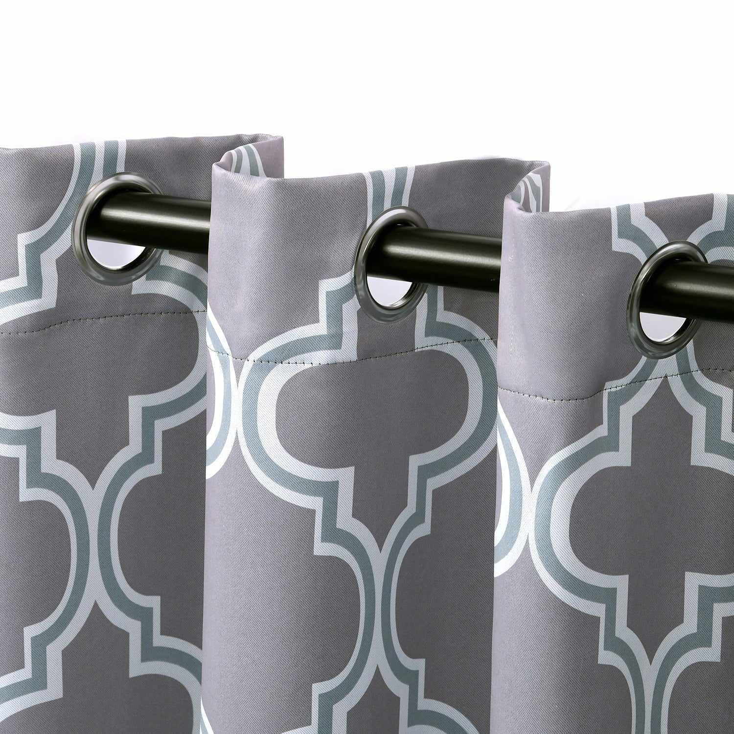 Bohemian Trellis Printed Eclectic Blackout Grommet Curtain Panel Set