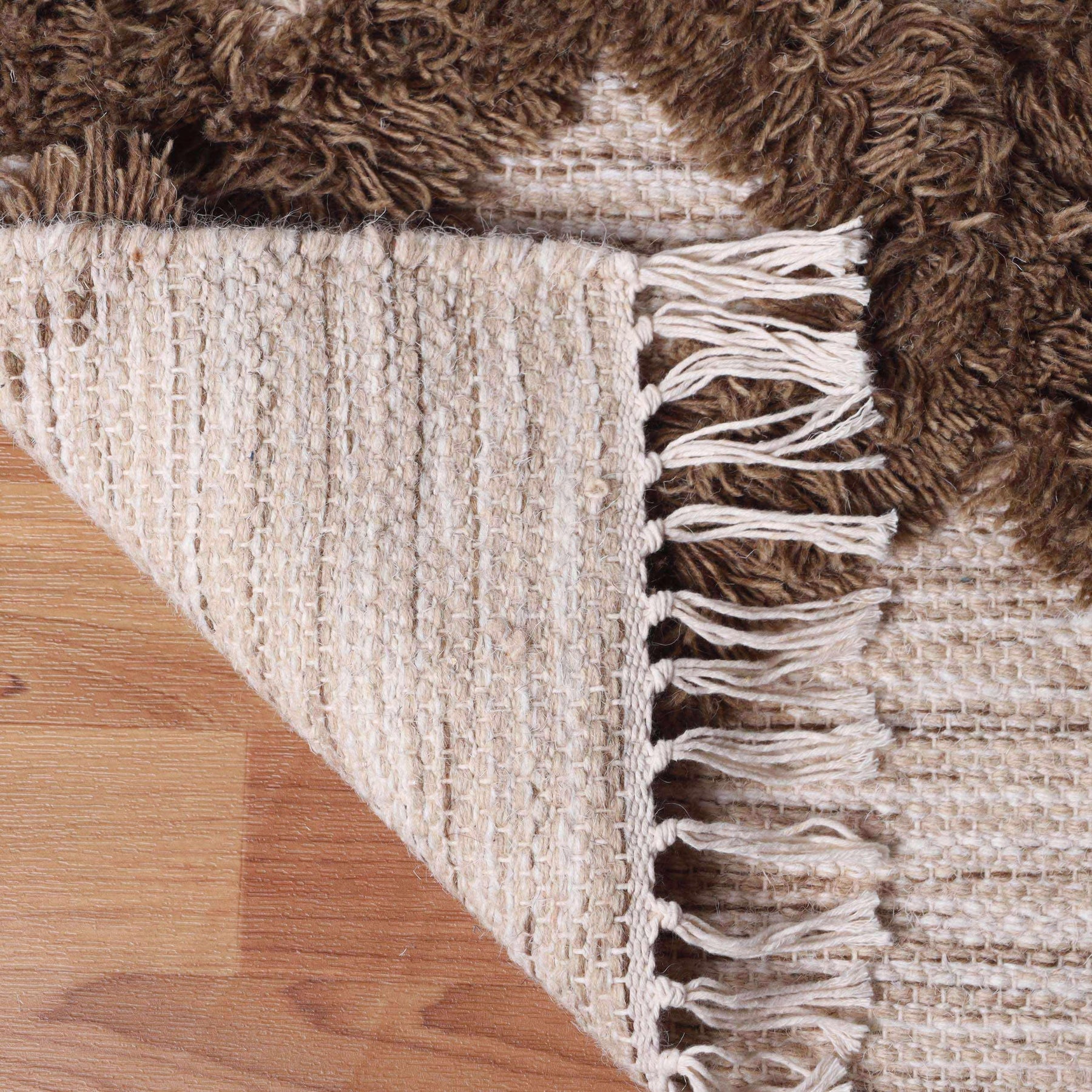 Bohemian Wool Geometric Medallion Fringe Indoor Area or Runner Rug