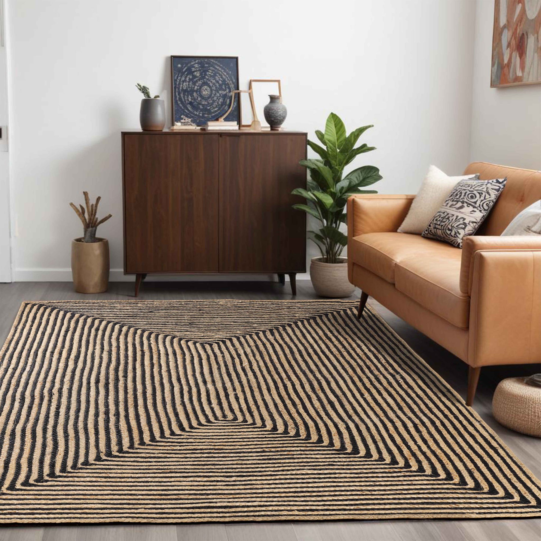 Braided Jute Reversible Round Indoor Outdoor Area Rug