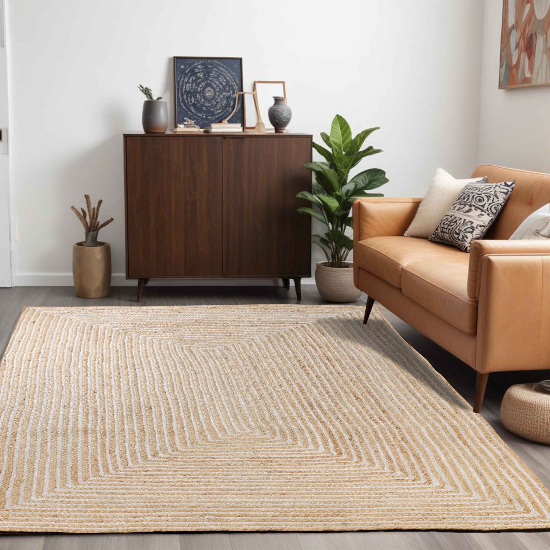 Braided Jute Reversible Round Indoor Outdoor Area Rug
