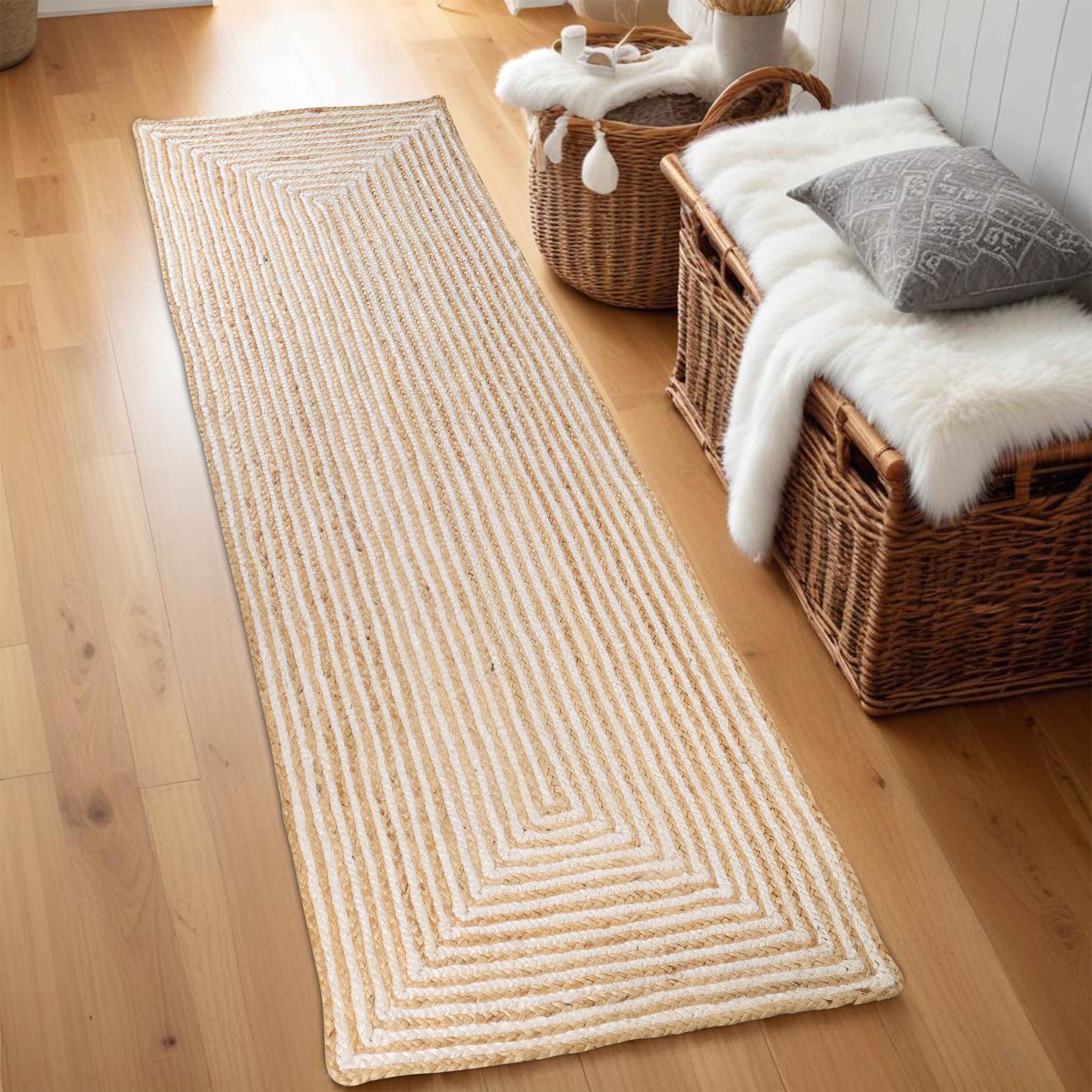 Braided Jute Reversible Round Indoor Outdoor Area Rug