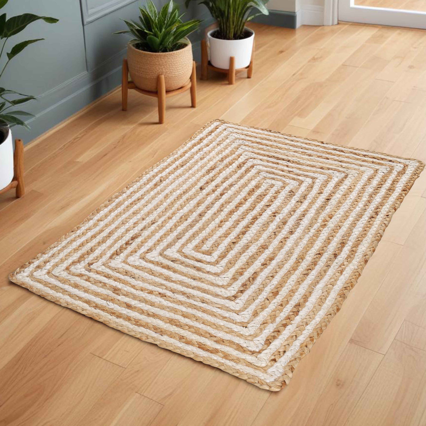 Braided Jute Reversible Round Indoor Outdoor Area Rug