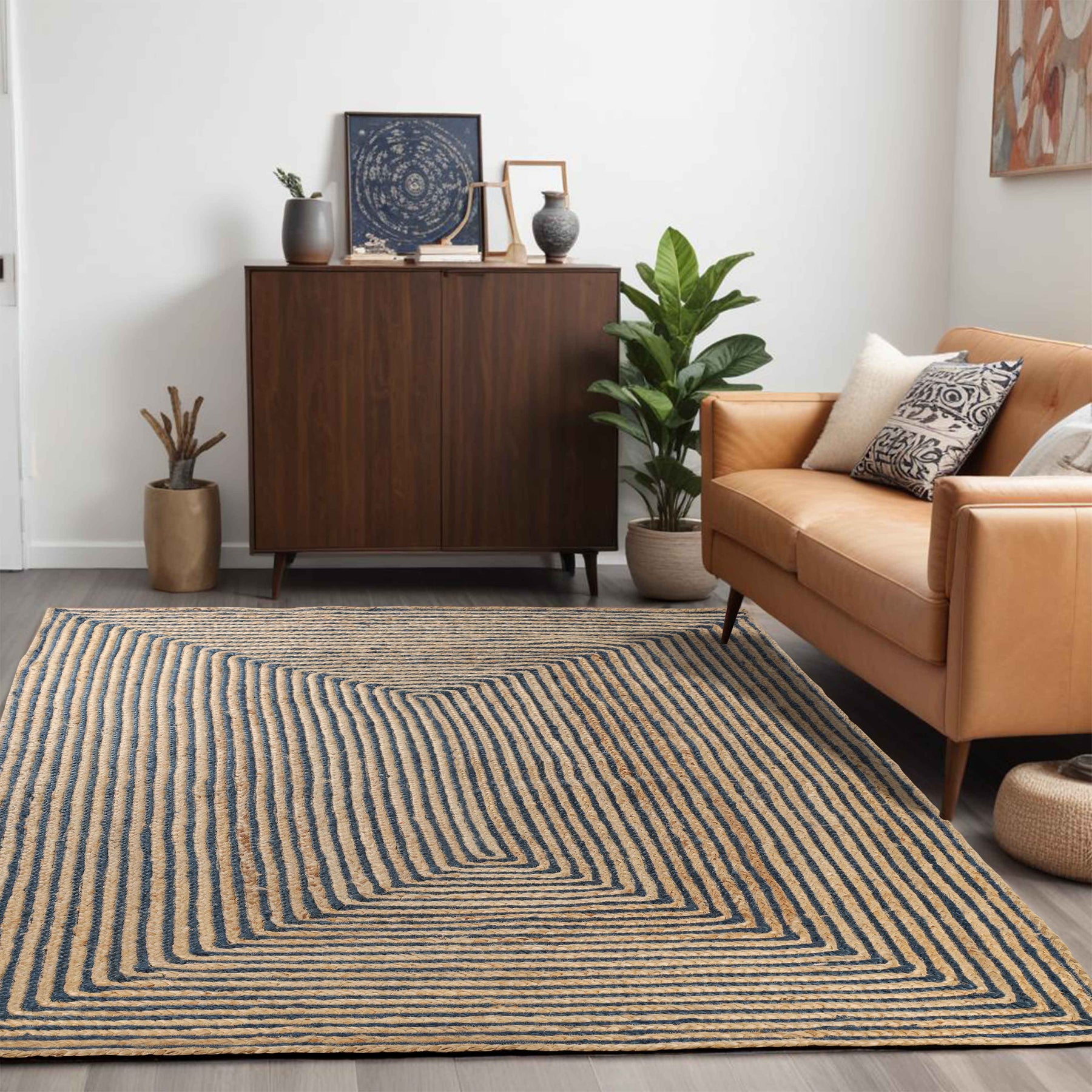 Braided Jute Reversible Round Indoor Outdoor Area Rug