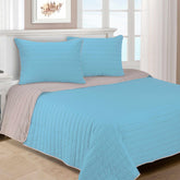 Brandon Cotton Embroidered Solid Reversible Breathable Quilt Set