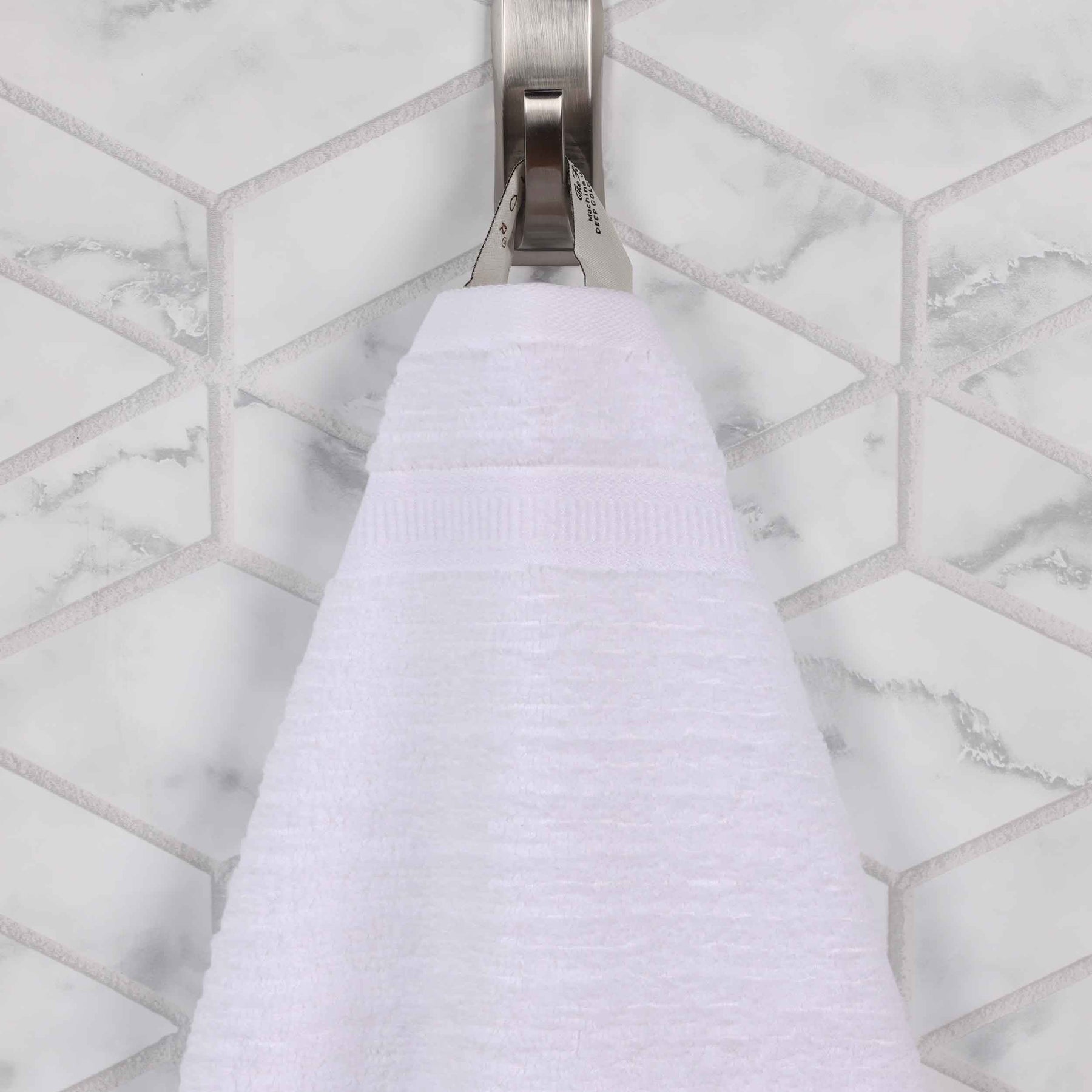 Brea Zero Twist Cotton Ribbed Geometric Border Bath Sheet Set of 2
