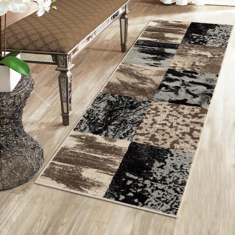 Brentwood Modern Patchwork Abstract Indoor Area Rugs or Runner Rug