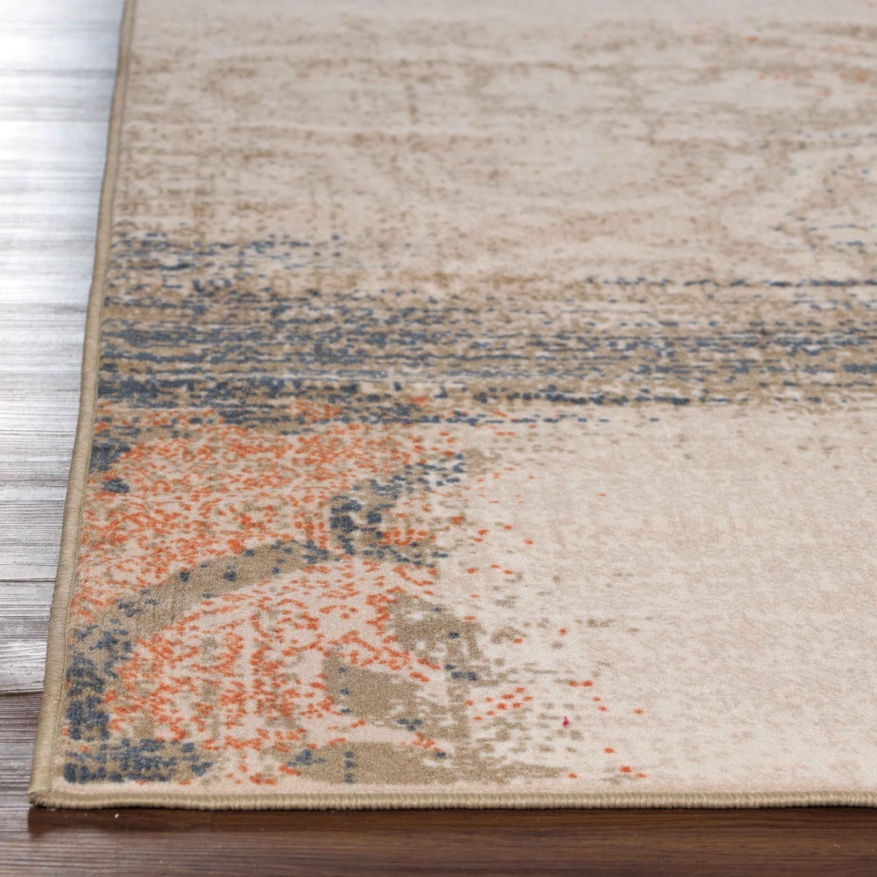 Bristol Distressed Abstract Damask Indoor Area Rug or Runner Rug