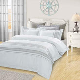Burlington Embroidered Geometric Cotton Duvet Cover Set