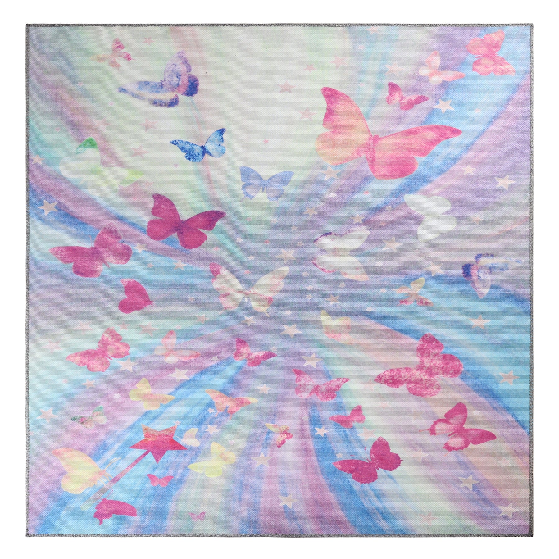 Butterfly Non-Slip Kids Playroom Nursery Washable Indoor Area Rug