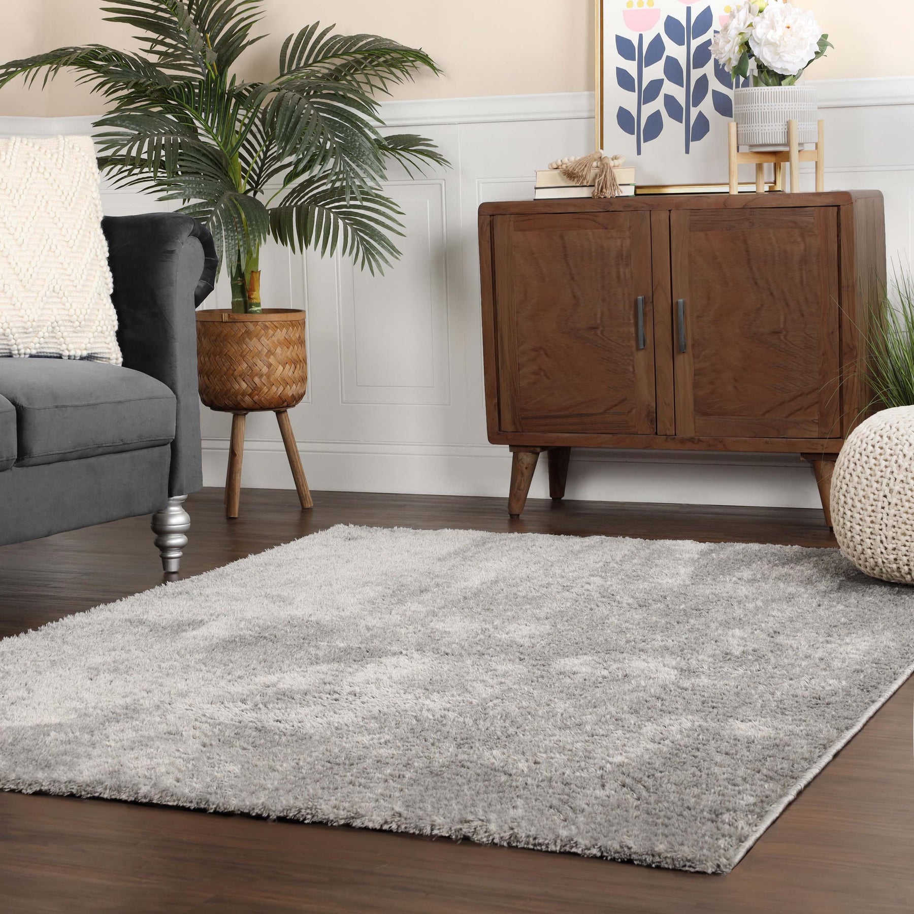 California Shag Solid Plush Fluffy Non-Slip Indoor Area Rug Or Runner