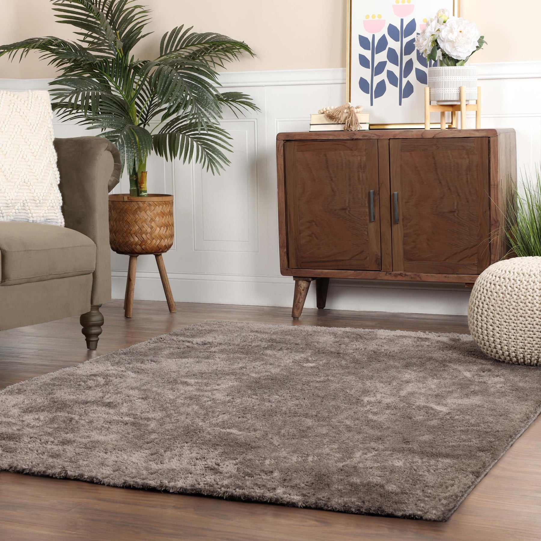 California Shag Solid Plush Fluffy Non-Slip Indoor Area Rug Or Runner