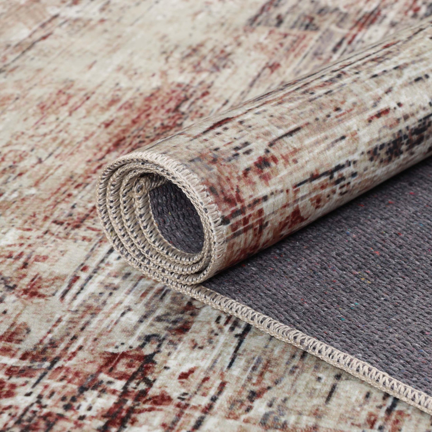 Canary Vintage Distressed Medallion Washable Indoor Area Rug