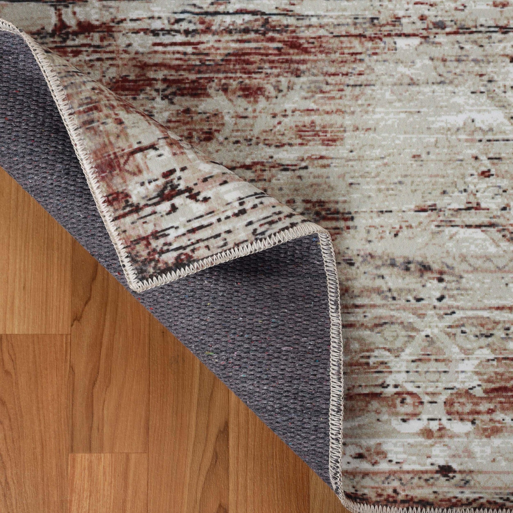 Canary Vintage Distressed Medallion Washable Indoor Area Rug